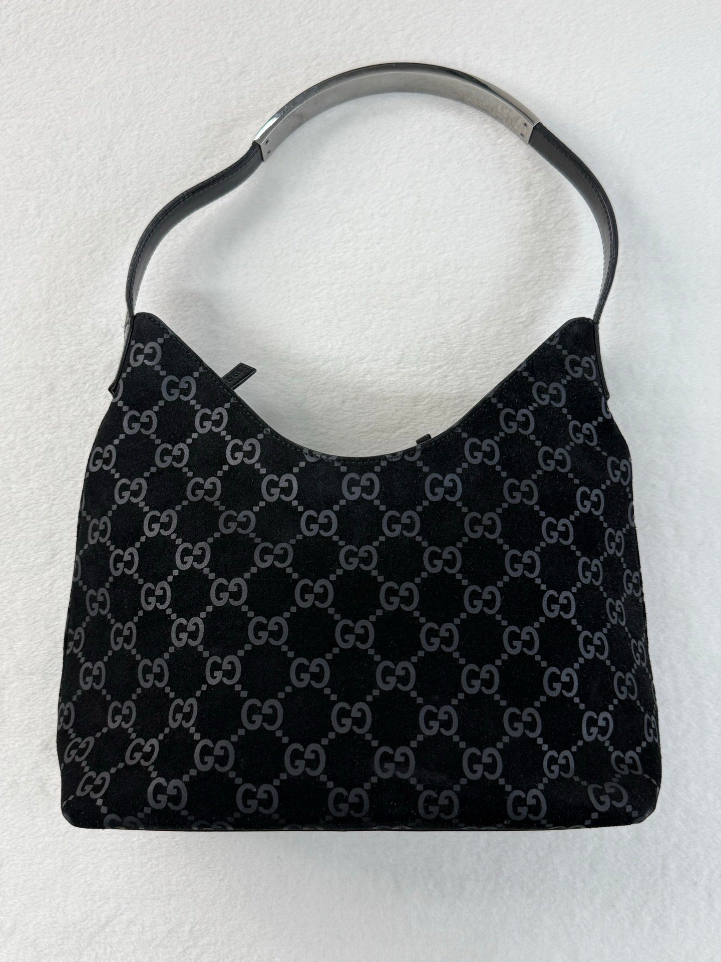 GUCCI Suede Shoulder Hobo Bag