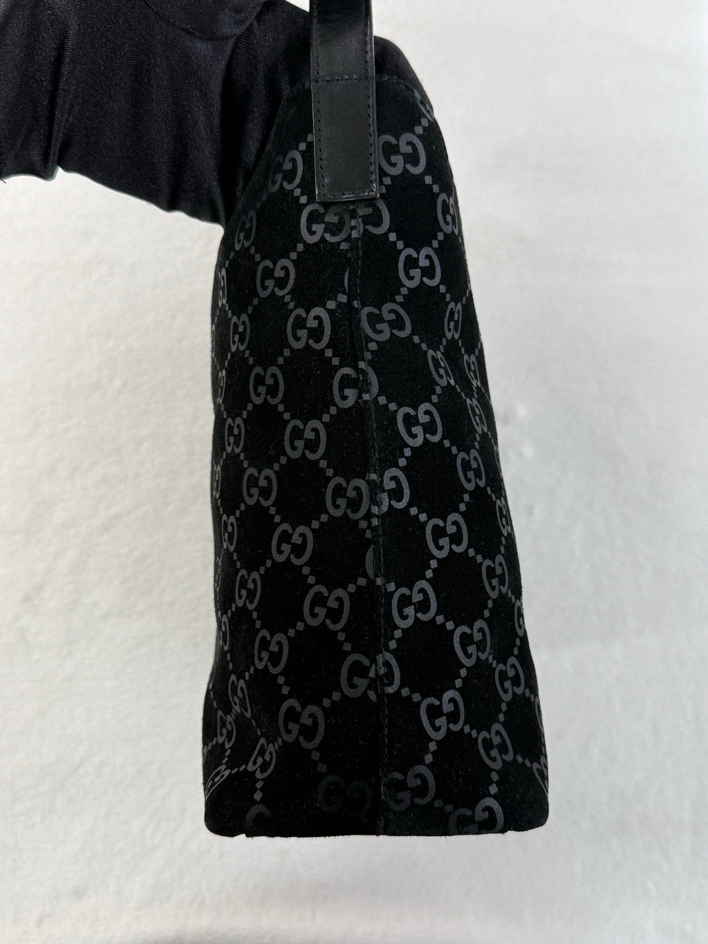 GUCCI Suede Shoulder Hobo Bag