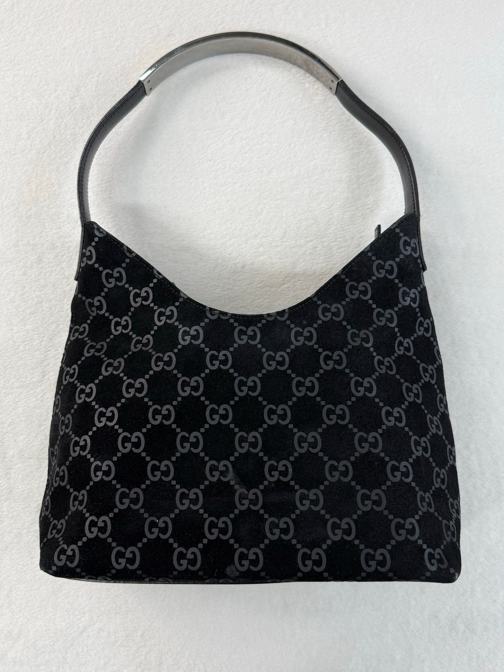 GUCCI Suede Shoulder Hobo Bag