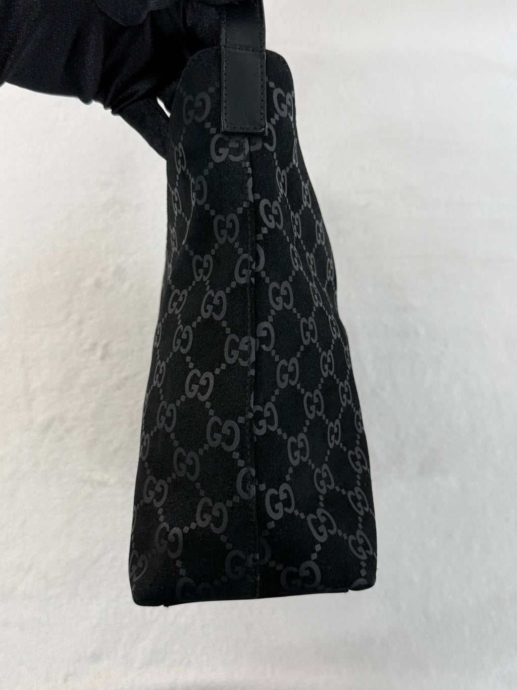 GUCCI Suede Shoulder Hobo Bag