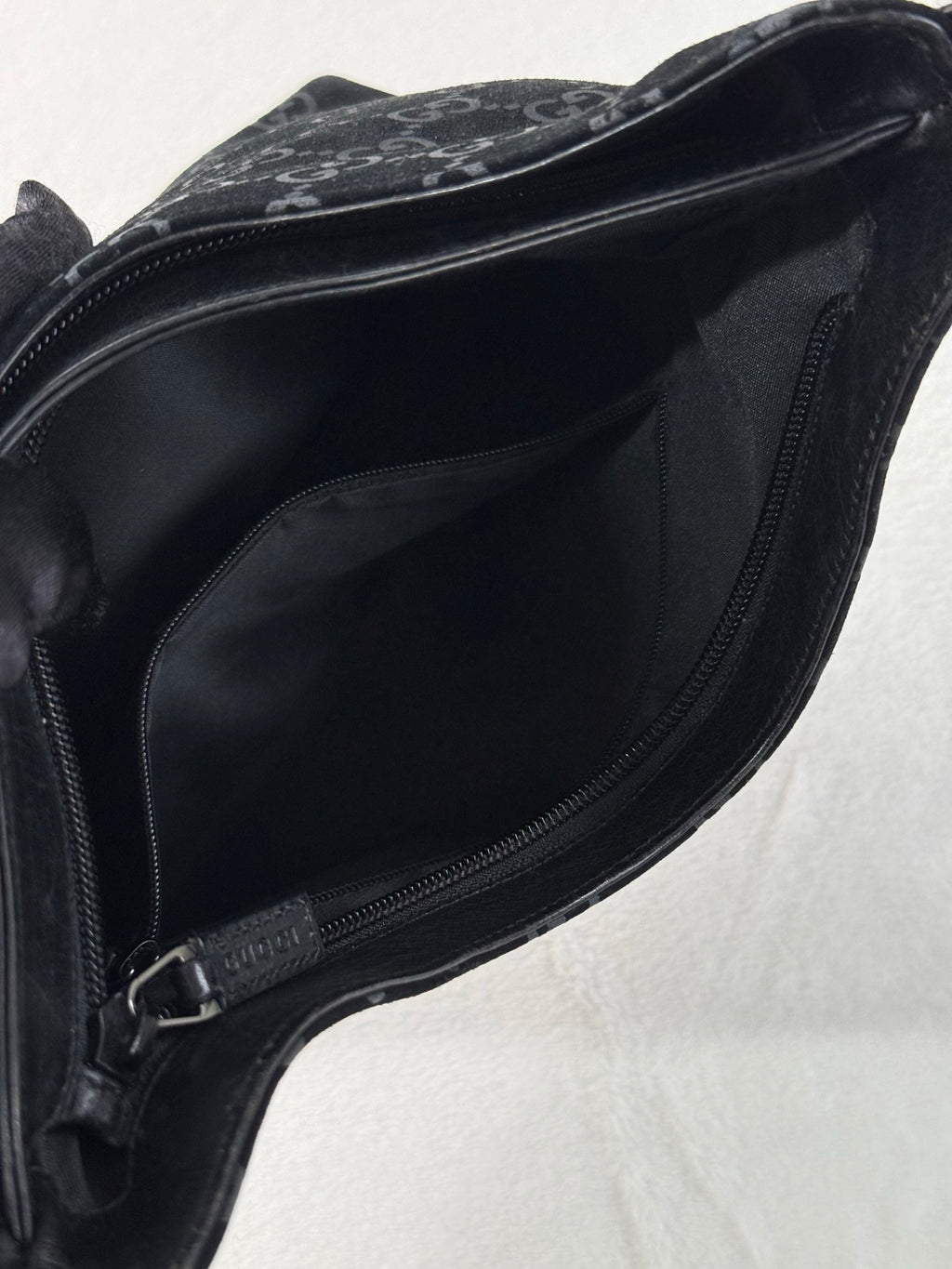 GUCCI Suede Shoulder Hobo Bag