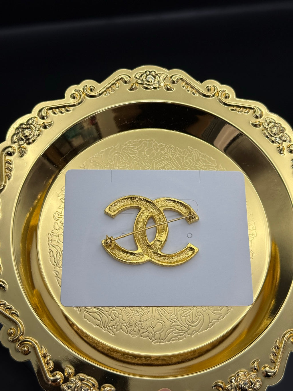 CHANEL Double-C Rhinestone Brooch