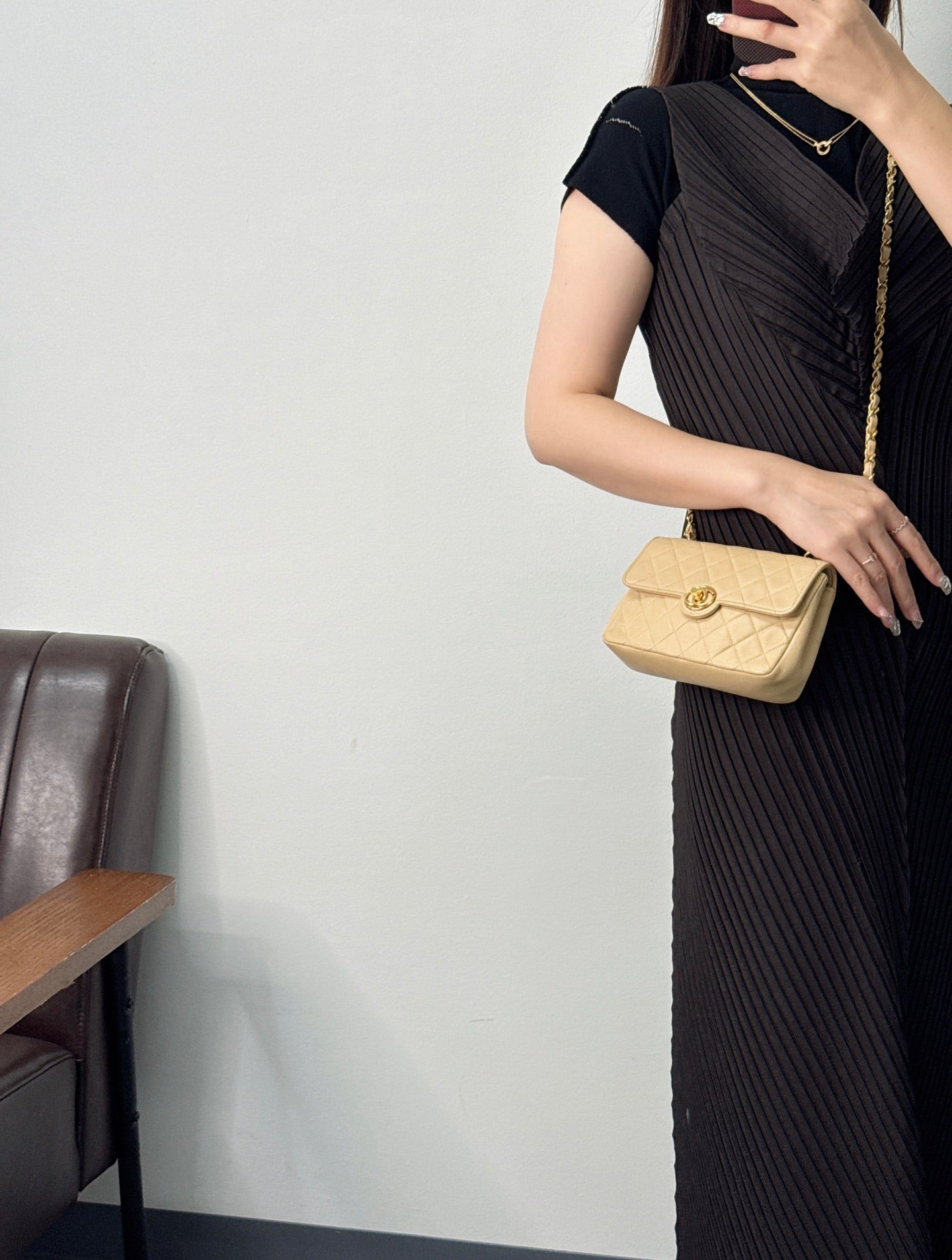 CHANEL Lambskin Chain Bag