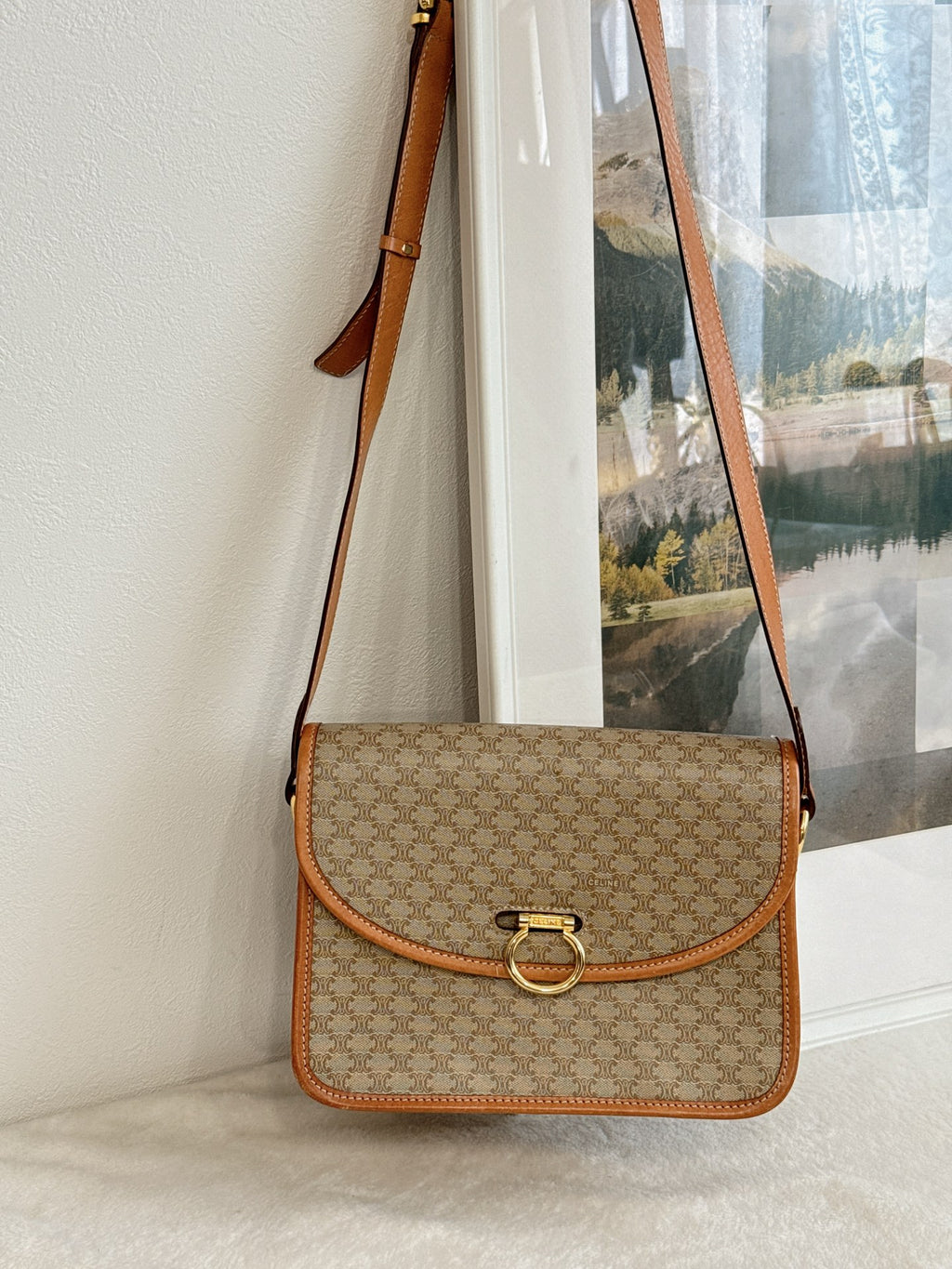 CELINE Macadam Flap Shoulder Bag