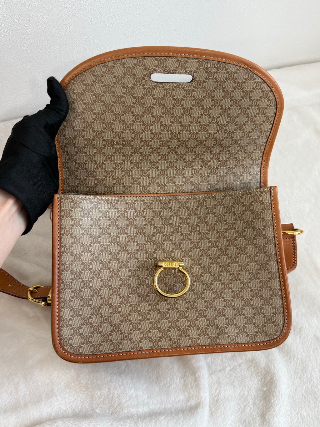 CELINE Macadam Flap Shoulder Bag