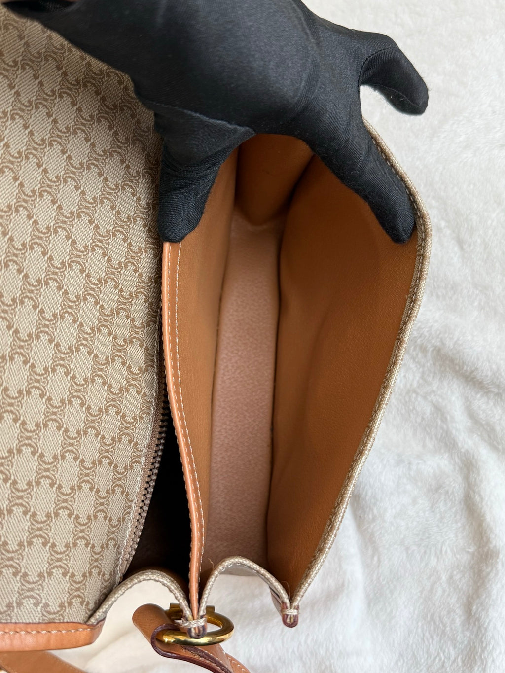 CELINE Macadam Flap Shoulder Bag