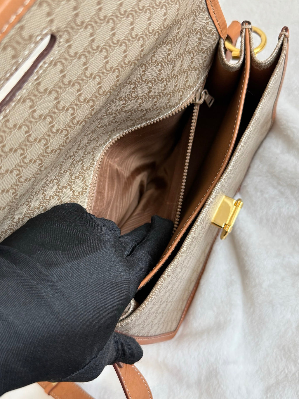 CELINE Macadam Flap Shoulder Bag