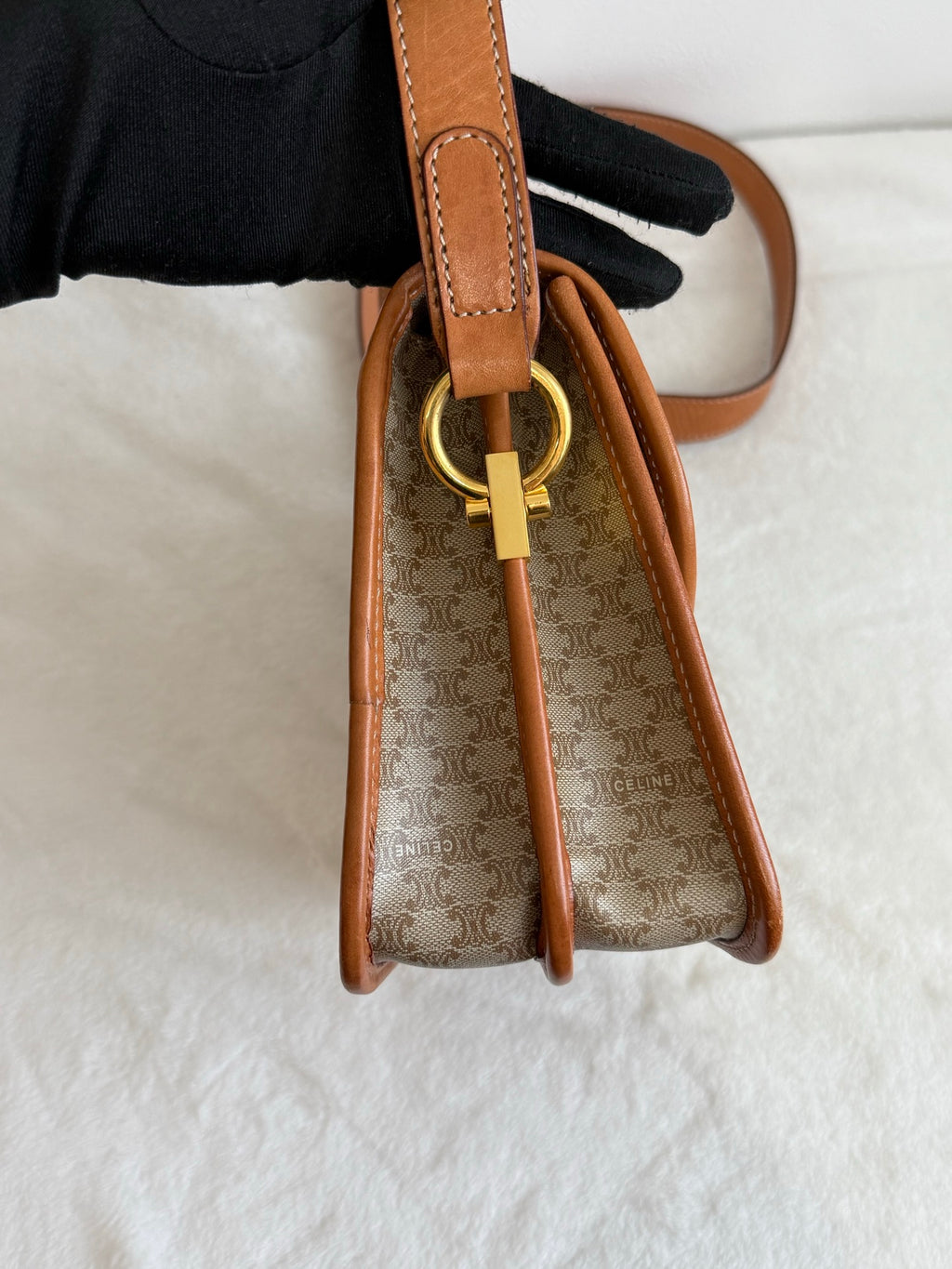 CELINE Macadam Flap Shoulder Bag