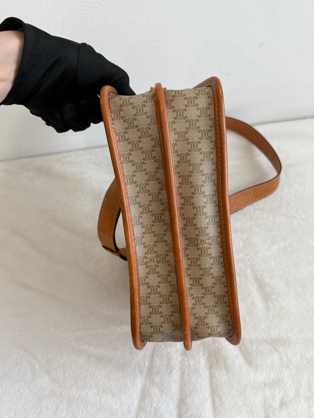 CELINE Macadam Flap Shoulder Bag