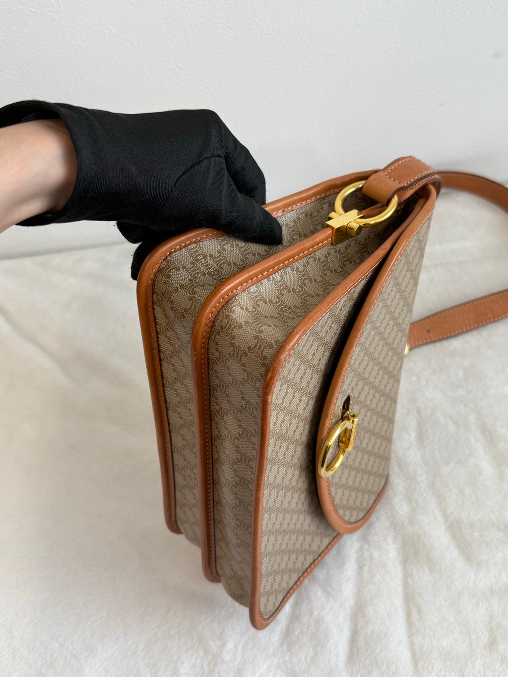 CELINE Macadam Flap Shoulder Bag
