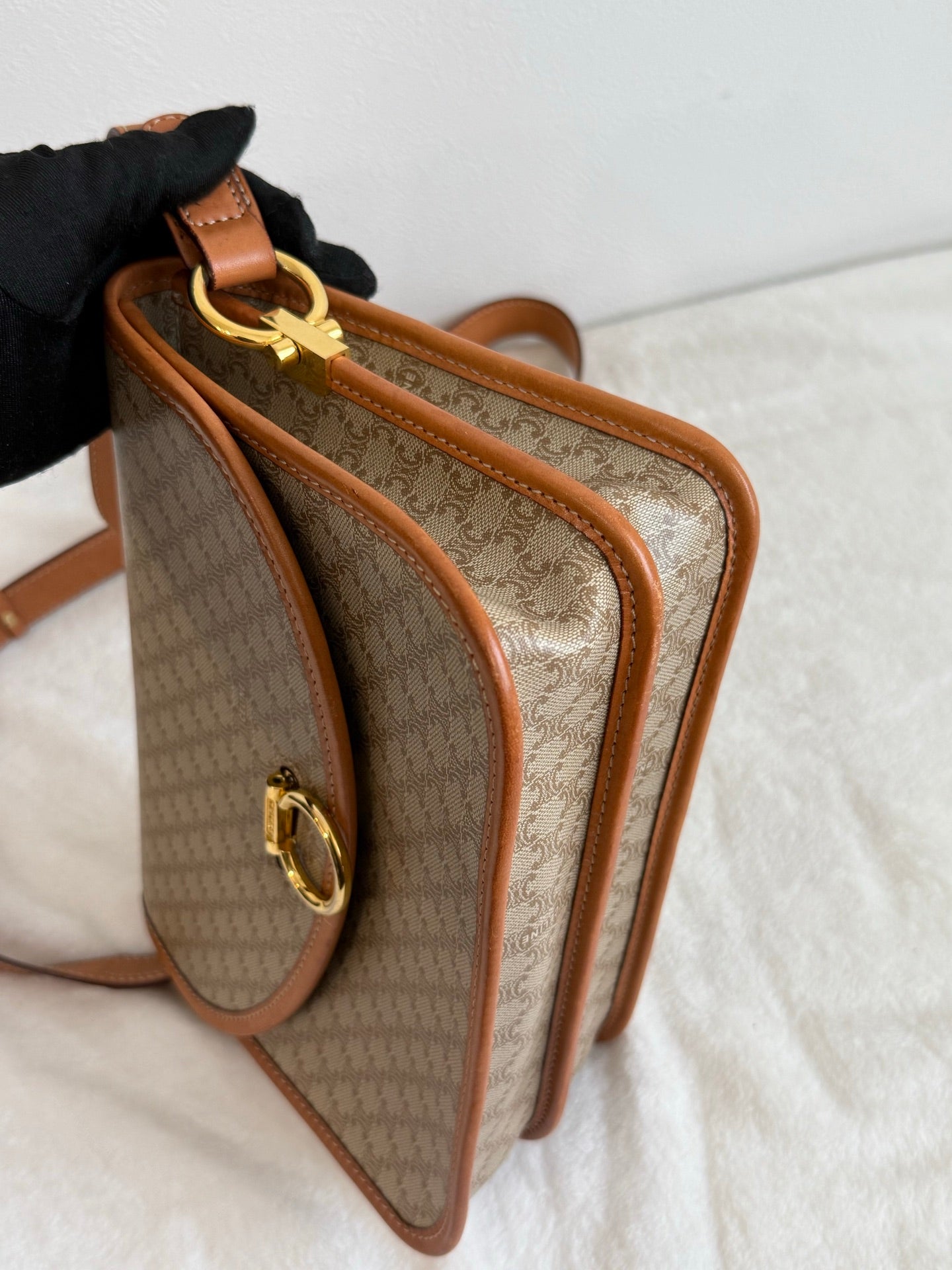CELINE Macadam Flap Shoulder Bag