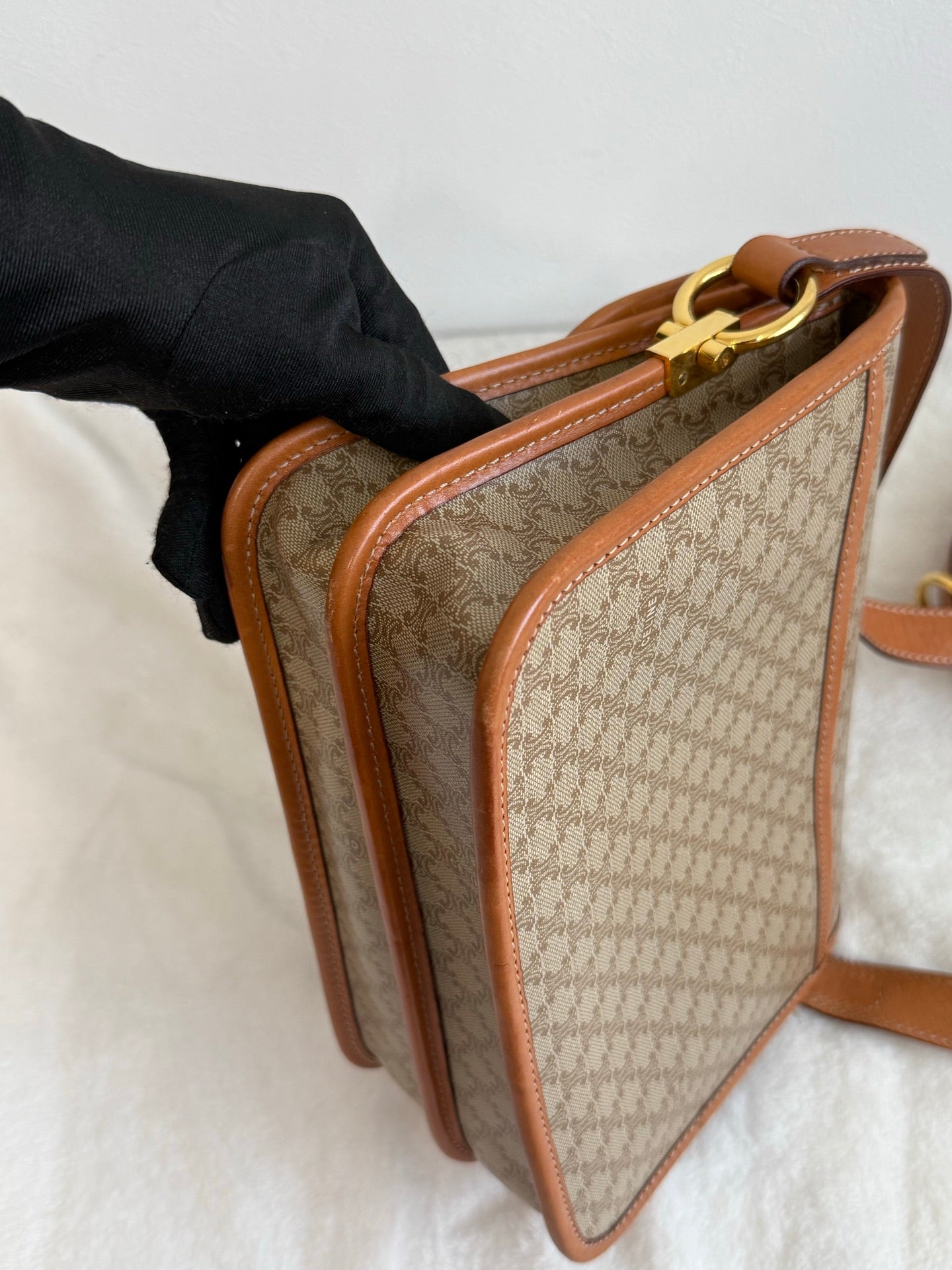 CELINE Macadam Flap Shoulder Bag