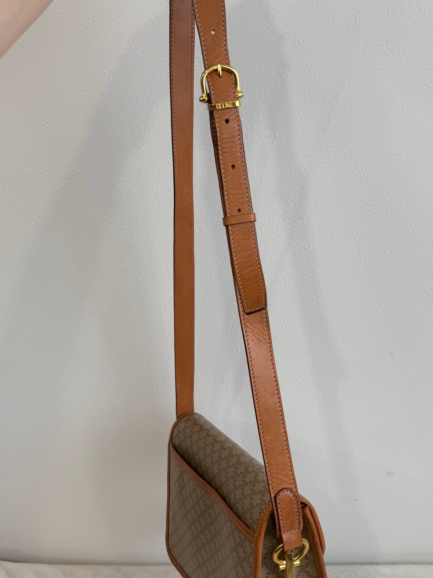 CELINE Macadam Flap Shoulder Bag