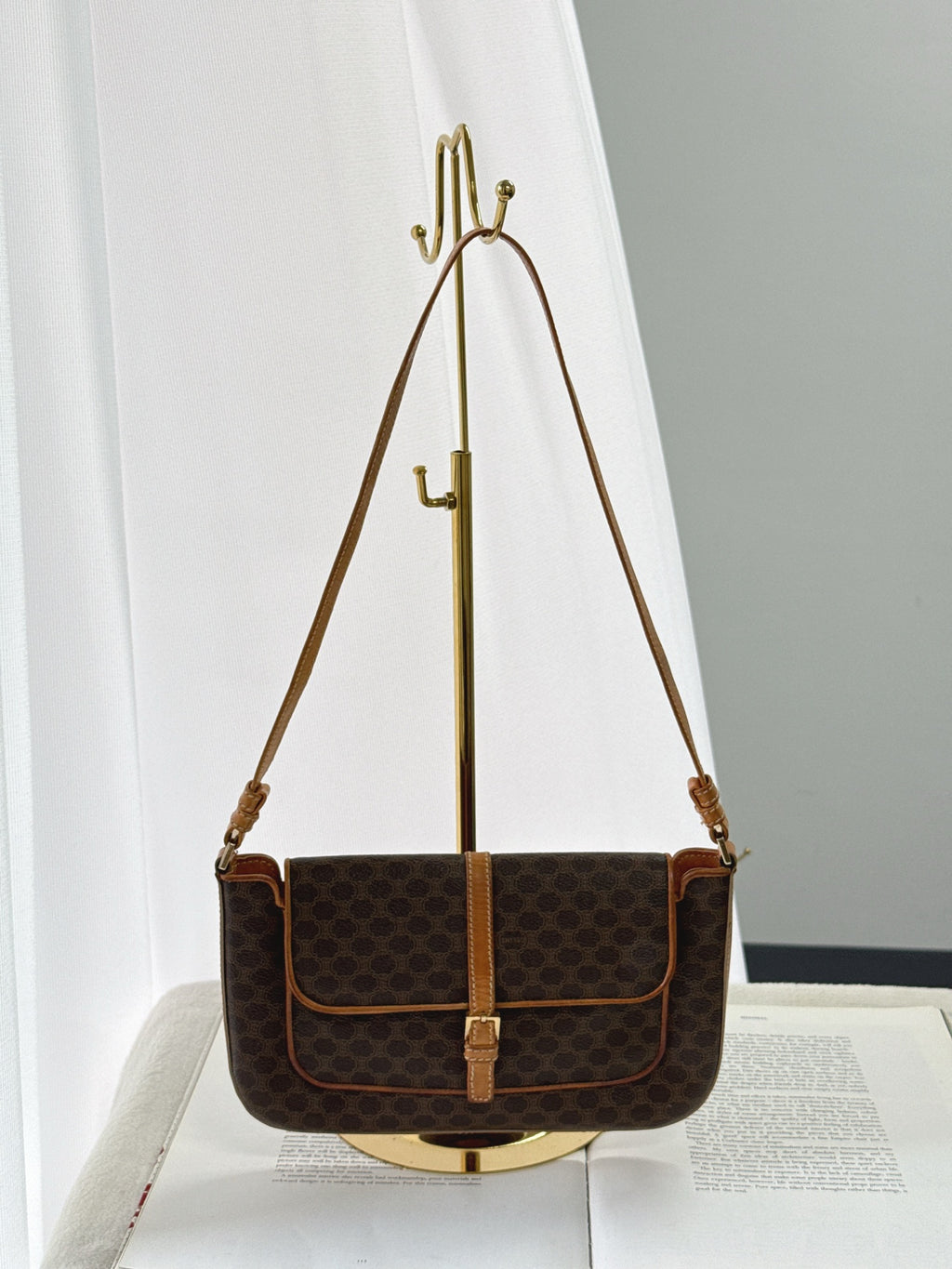 CELINE Macadam Flap Shoulder Bag
