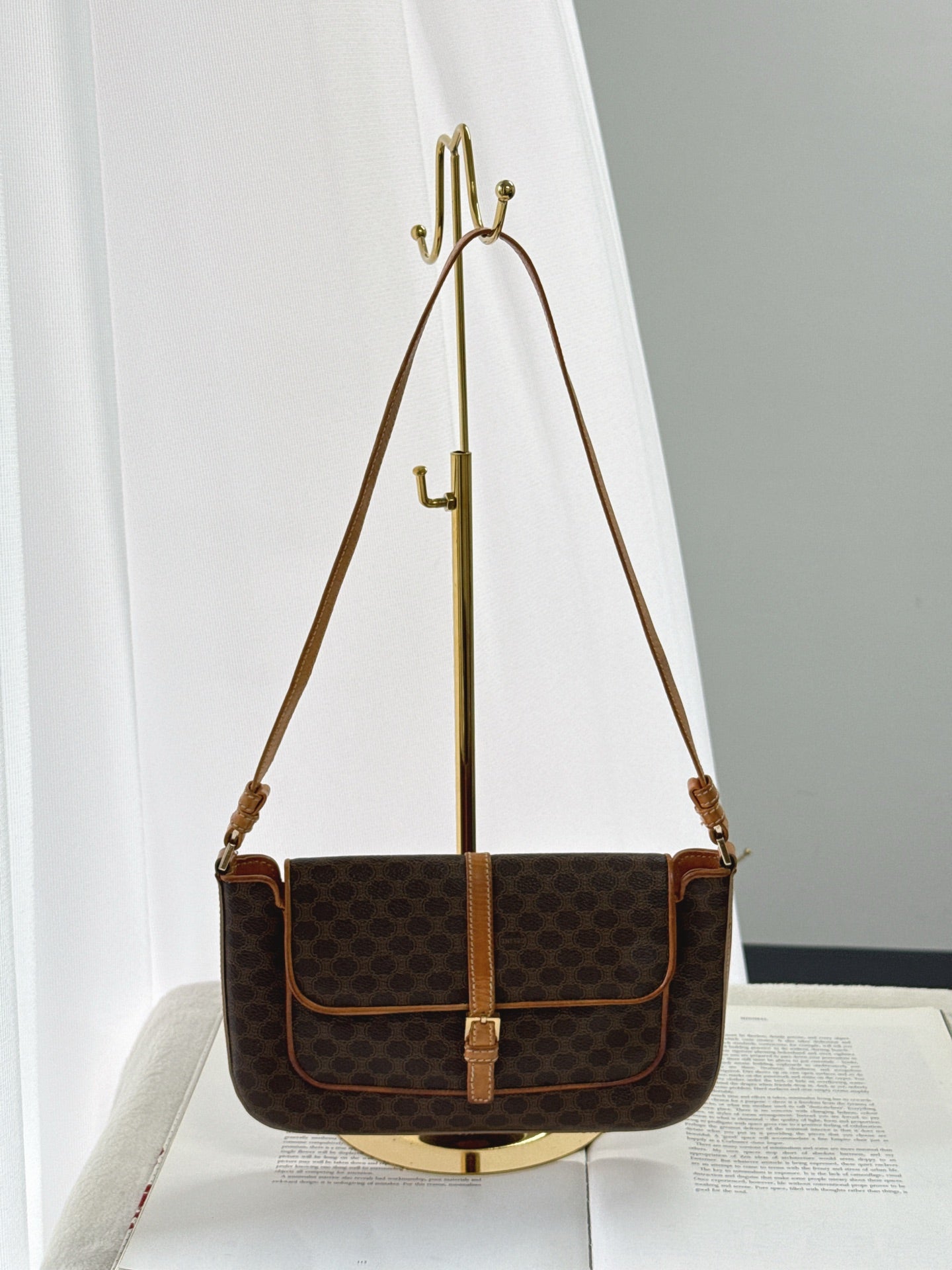 CELINE Macadam Flap Shoulder Bag