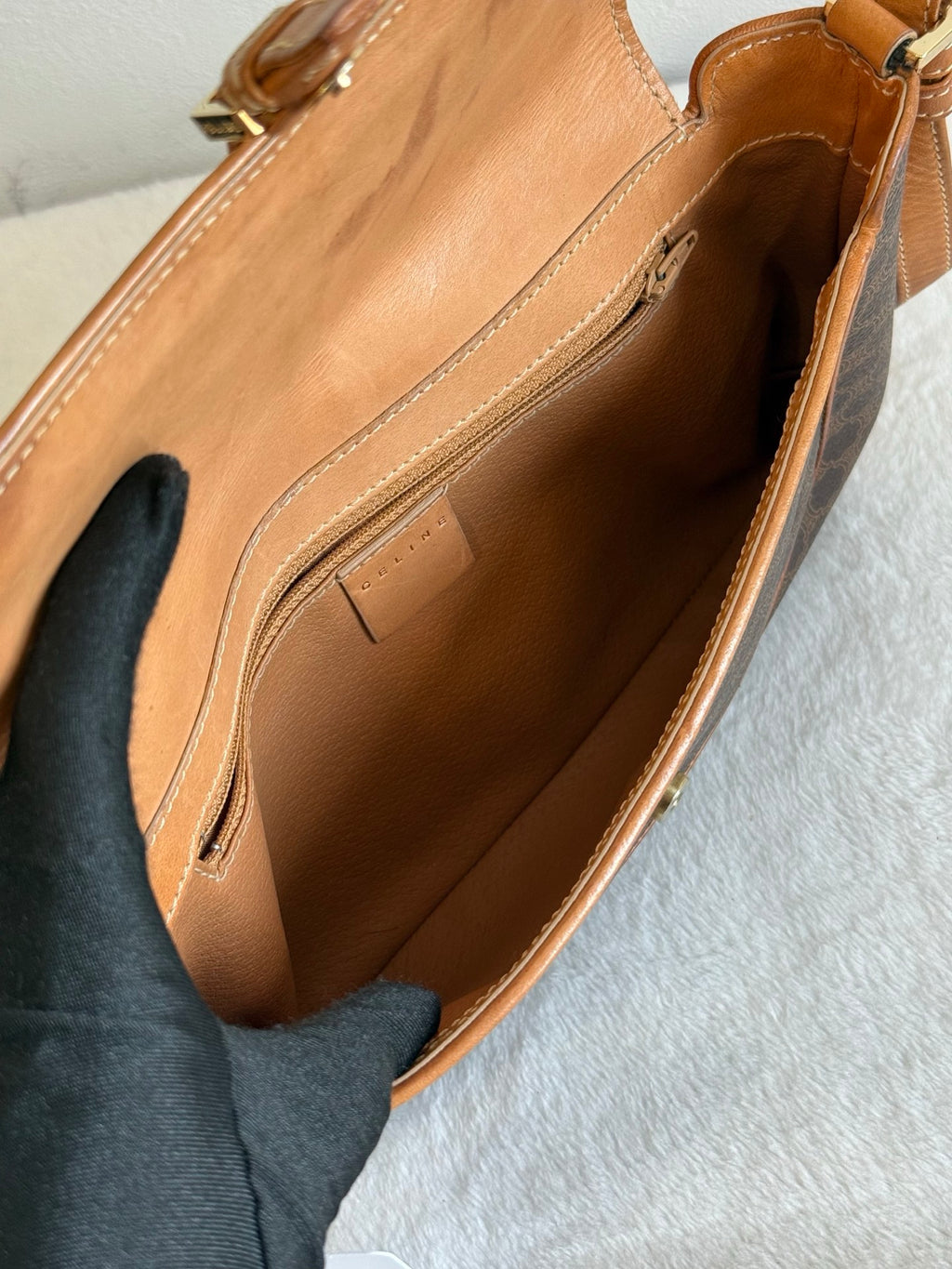 CELINE Macadam Flap Shoulder Bag