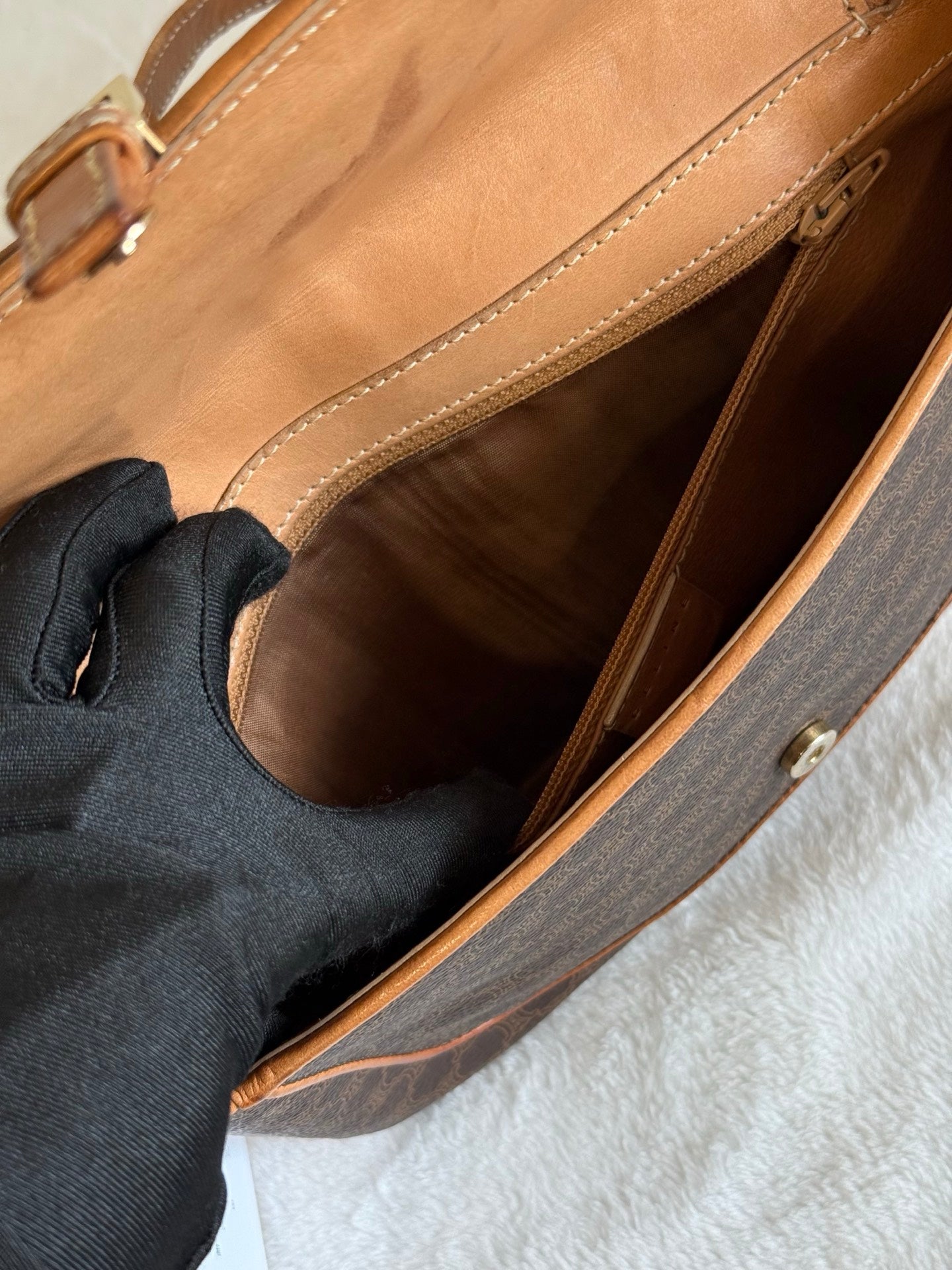 CELINE Macadam Flap Shoulder Bag
