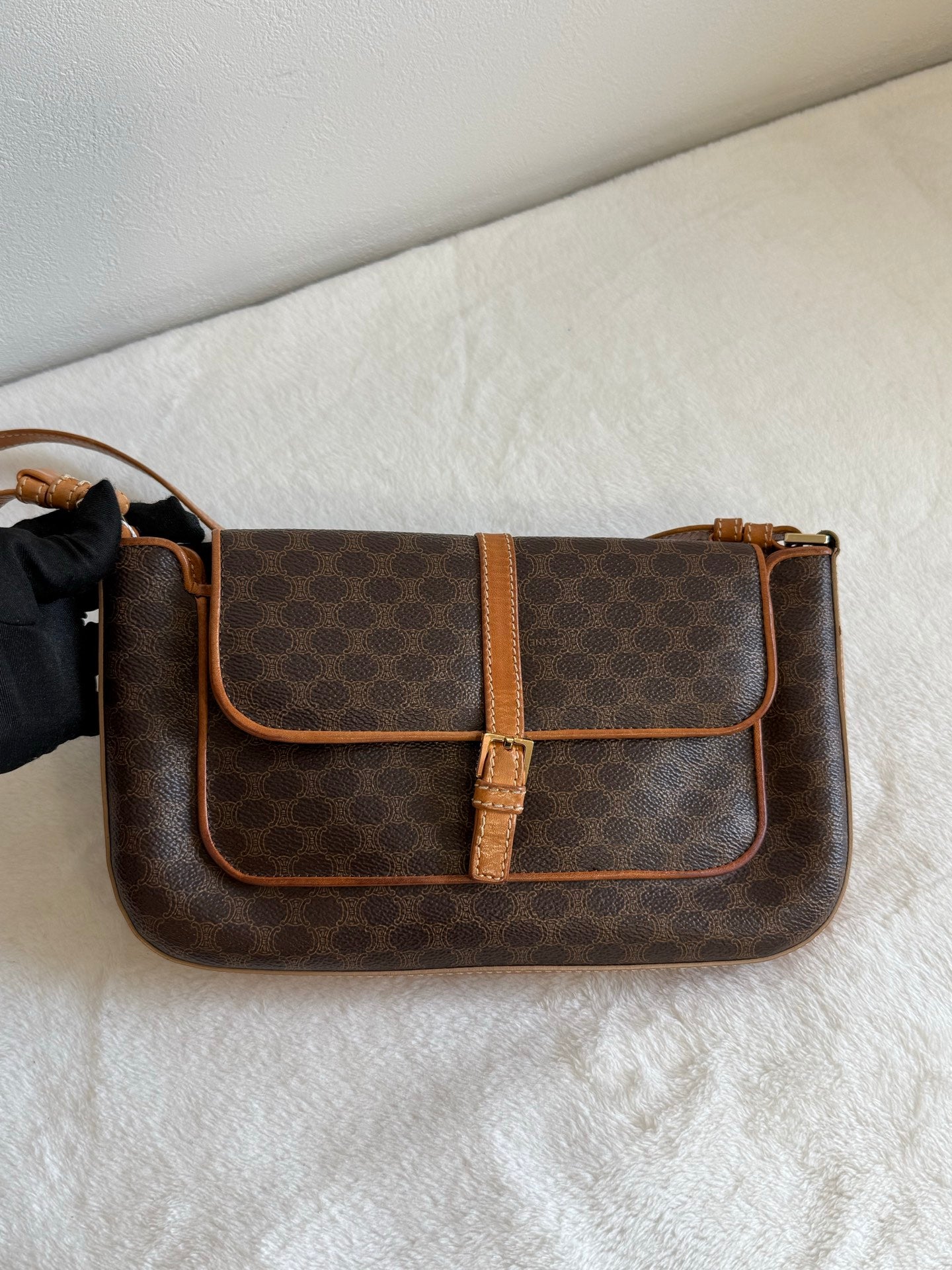 CELINE Macadam Flap Shoulder Bag