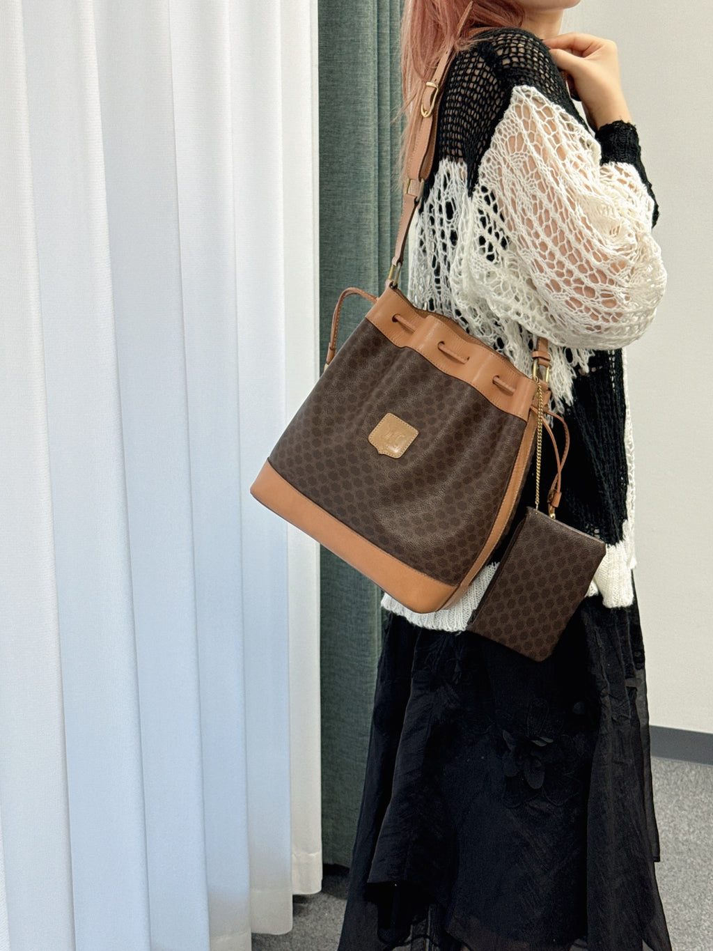 CELINE Macadam Drawstring Bucket Bag