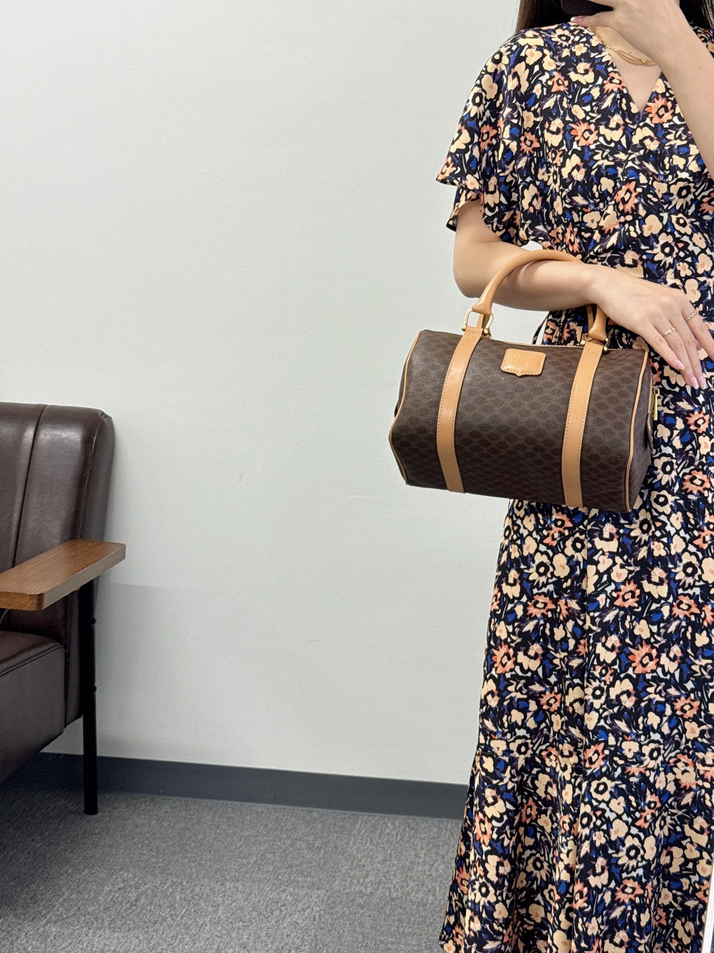 CELINE Macadam Boston Handbag
