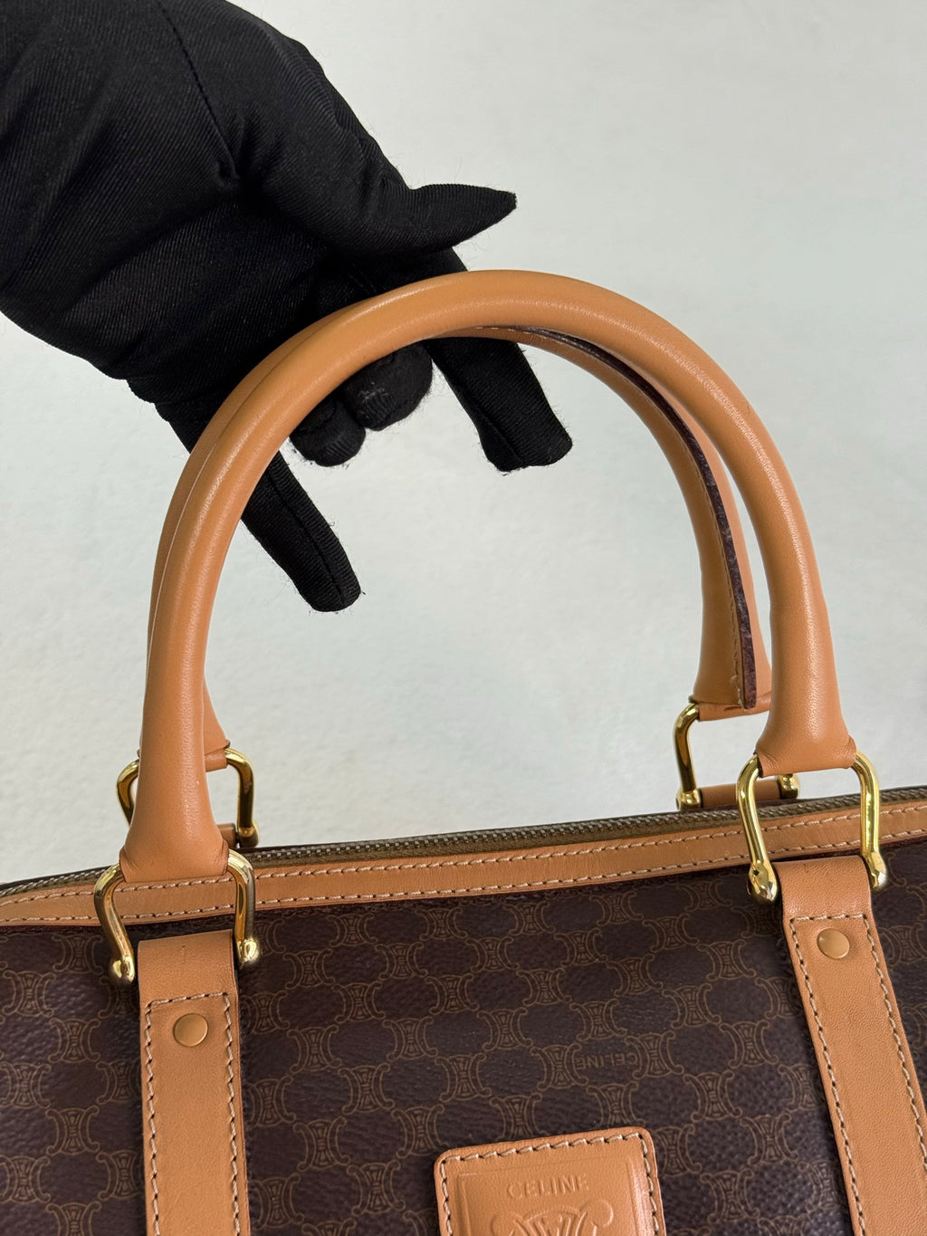 CELINE Macadam Boston Handbag