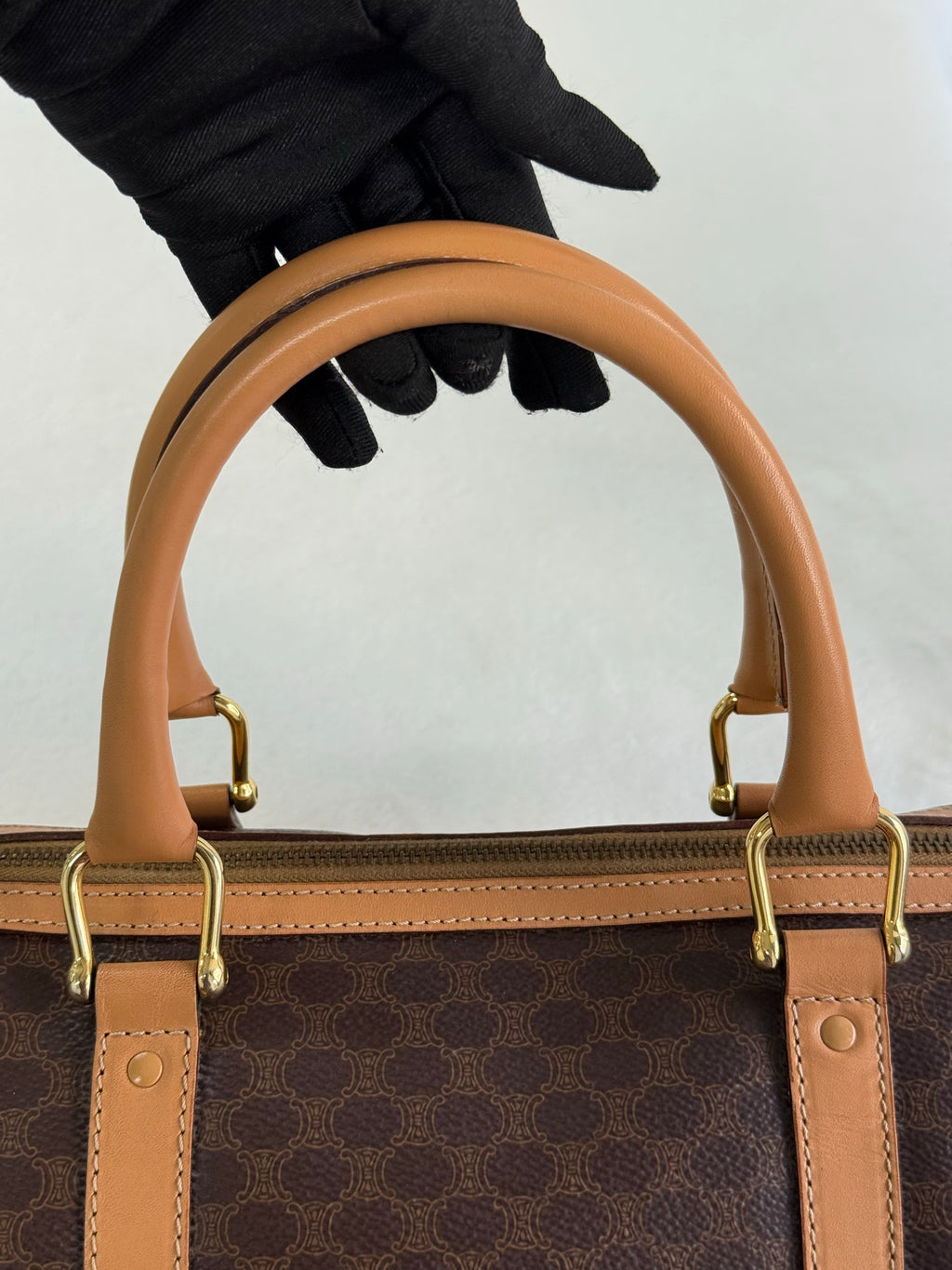 CELINE Macadam Boston Handbag