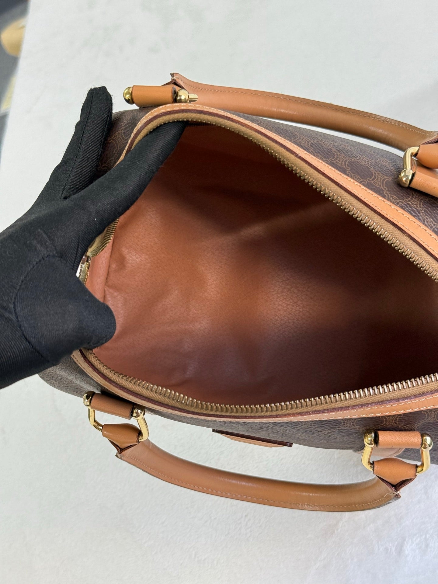 CELINE Macadam Boston Handbag
