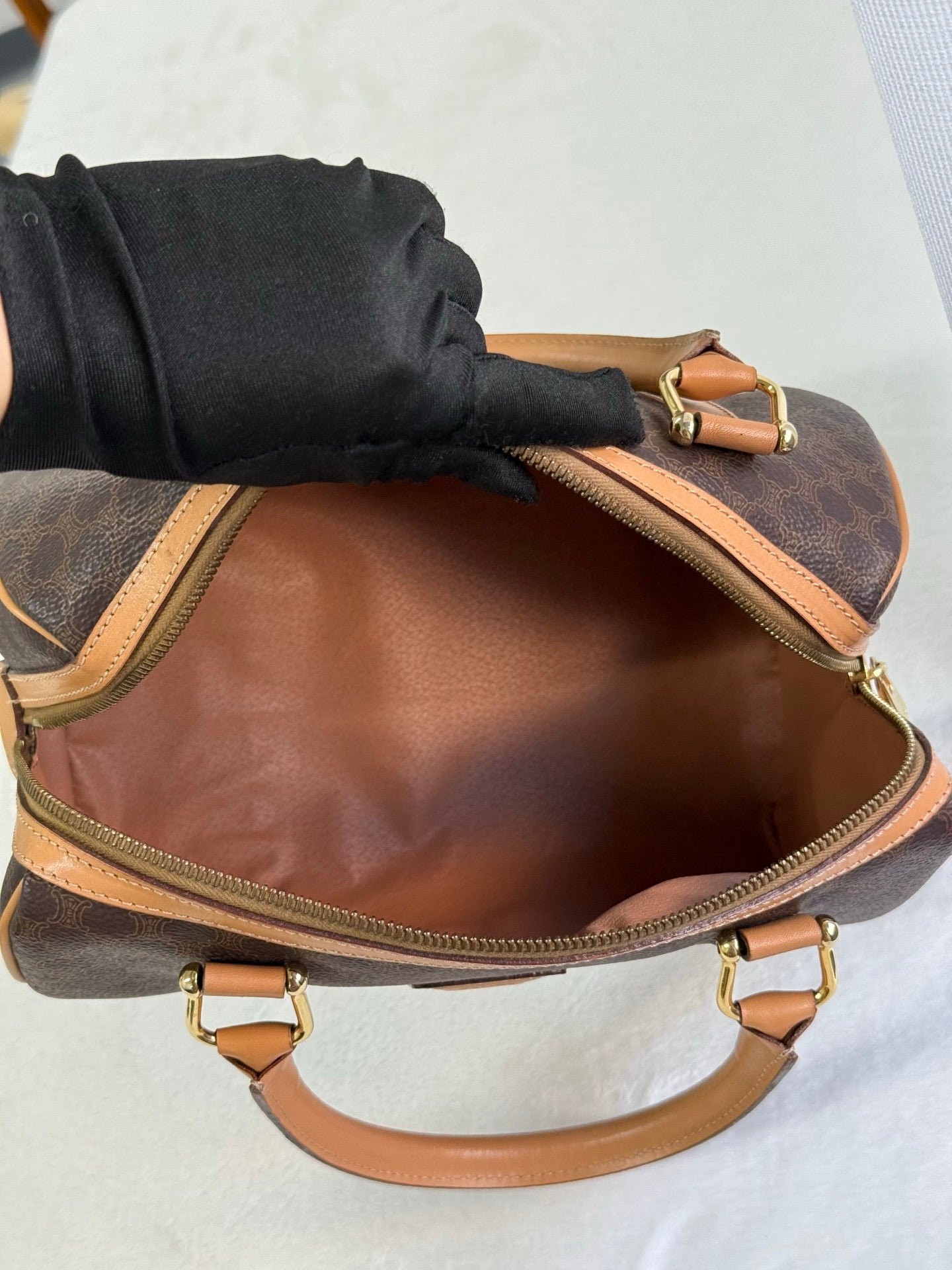 CELINE Macadam Boston Handbag