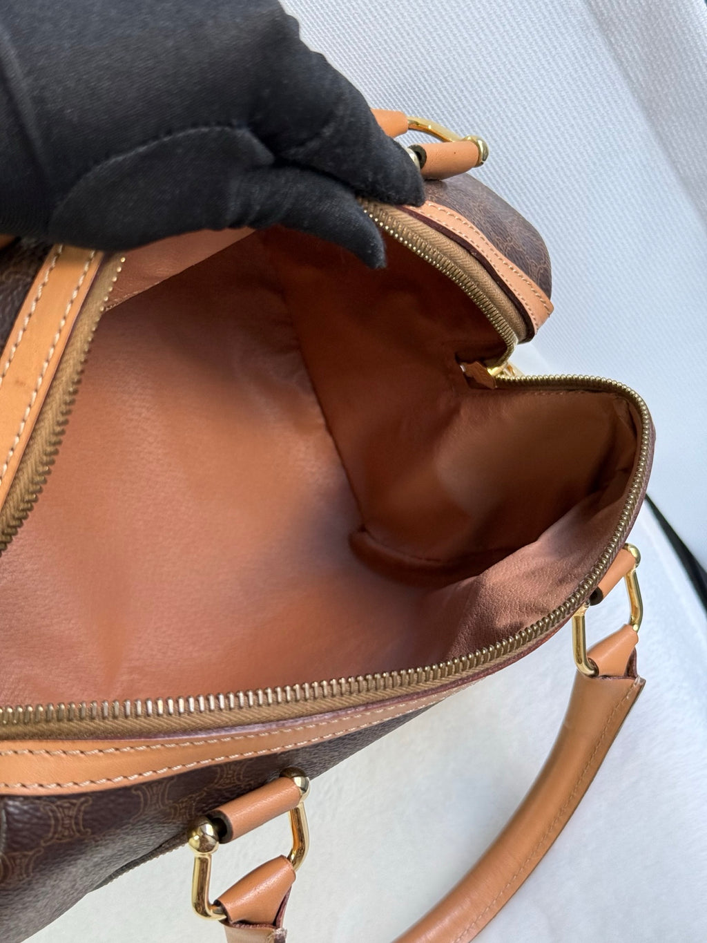 CELINE Macadam Boston Handbag