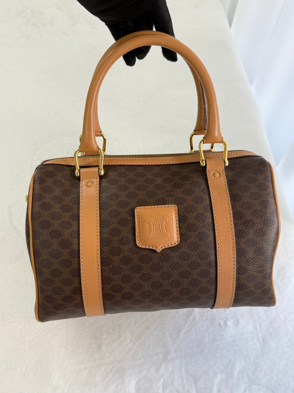 CELINE Macadam Boston Handbag