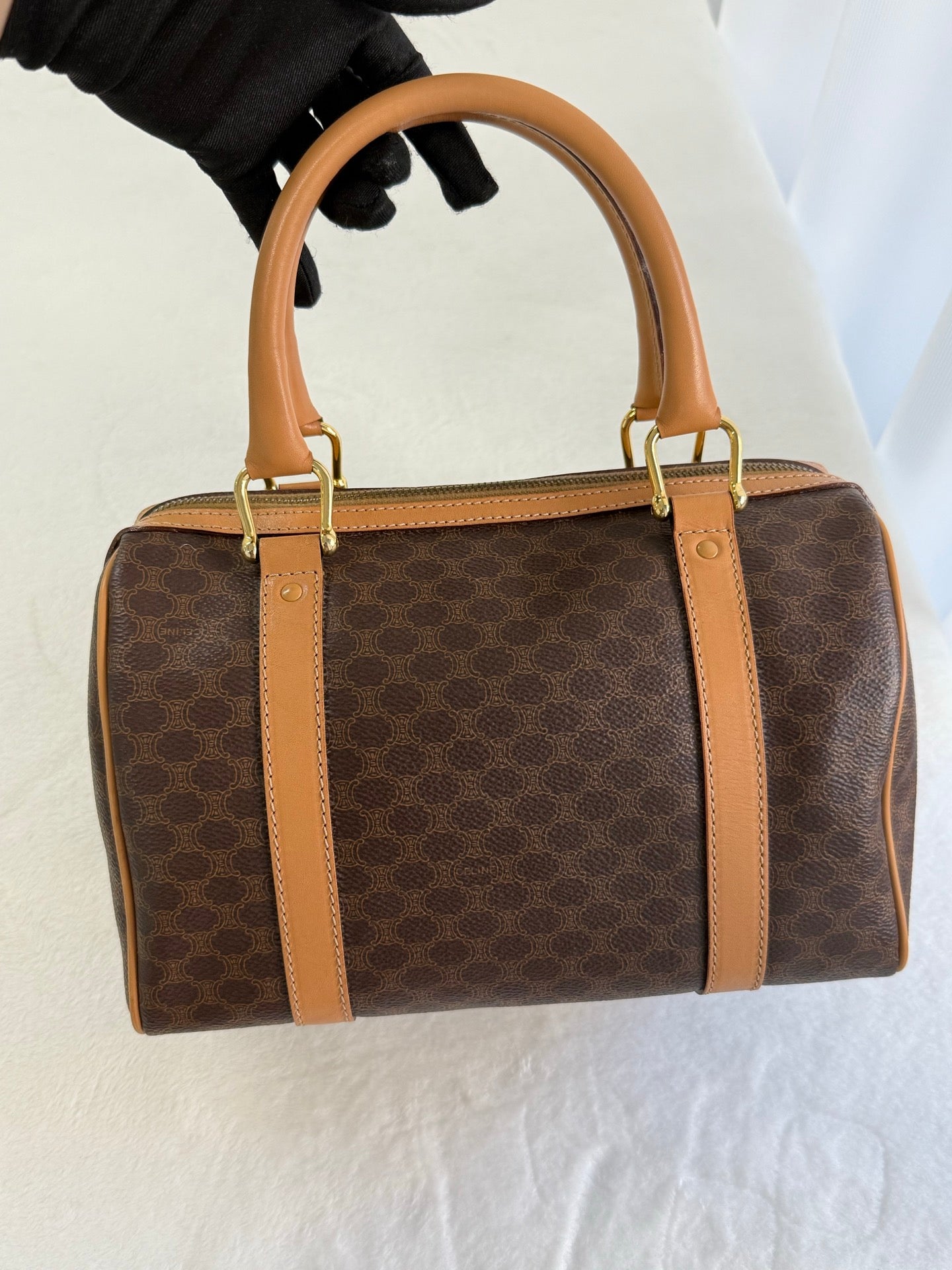 CELINE Macadam Boston Handbag