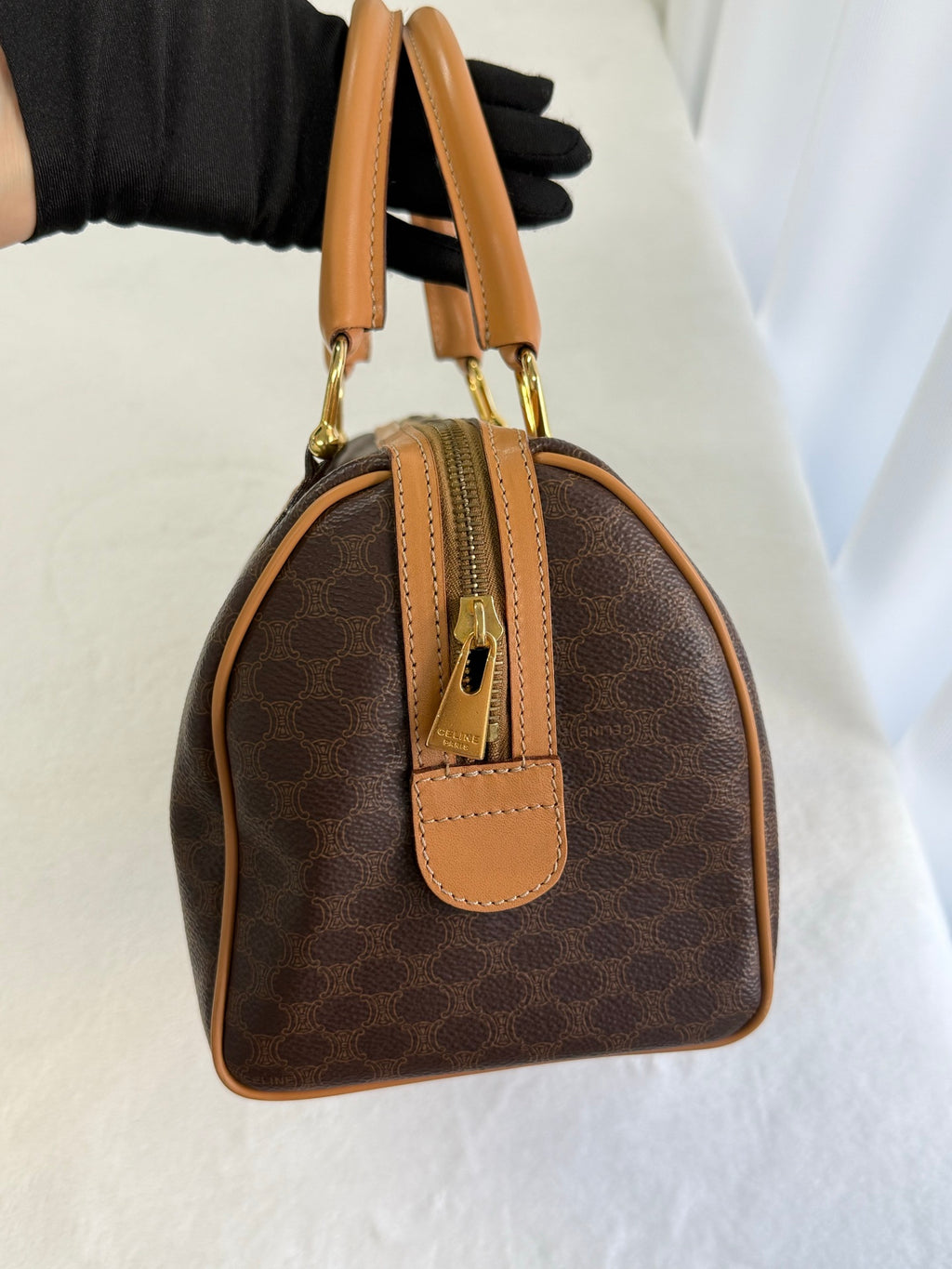 CELINE Macadam Boston Handbag