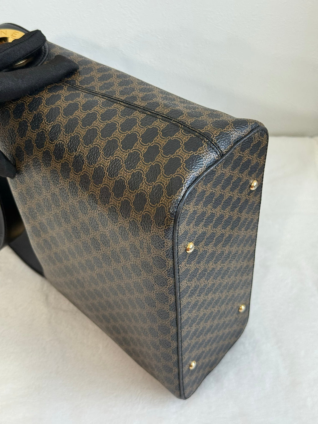 CELINE Black Macadam  Shoulder Bag