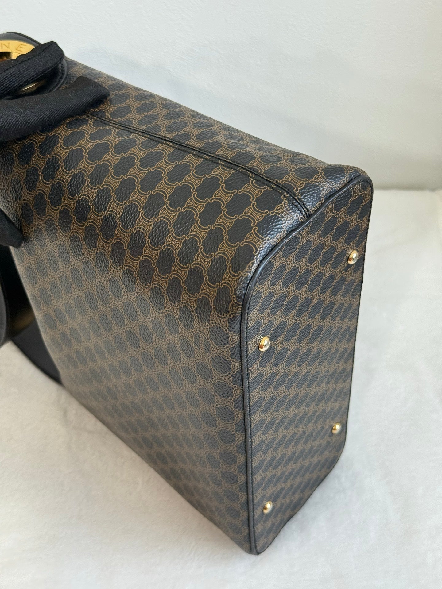 CELINE Black Macadam  Shoulder Bag