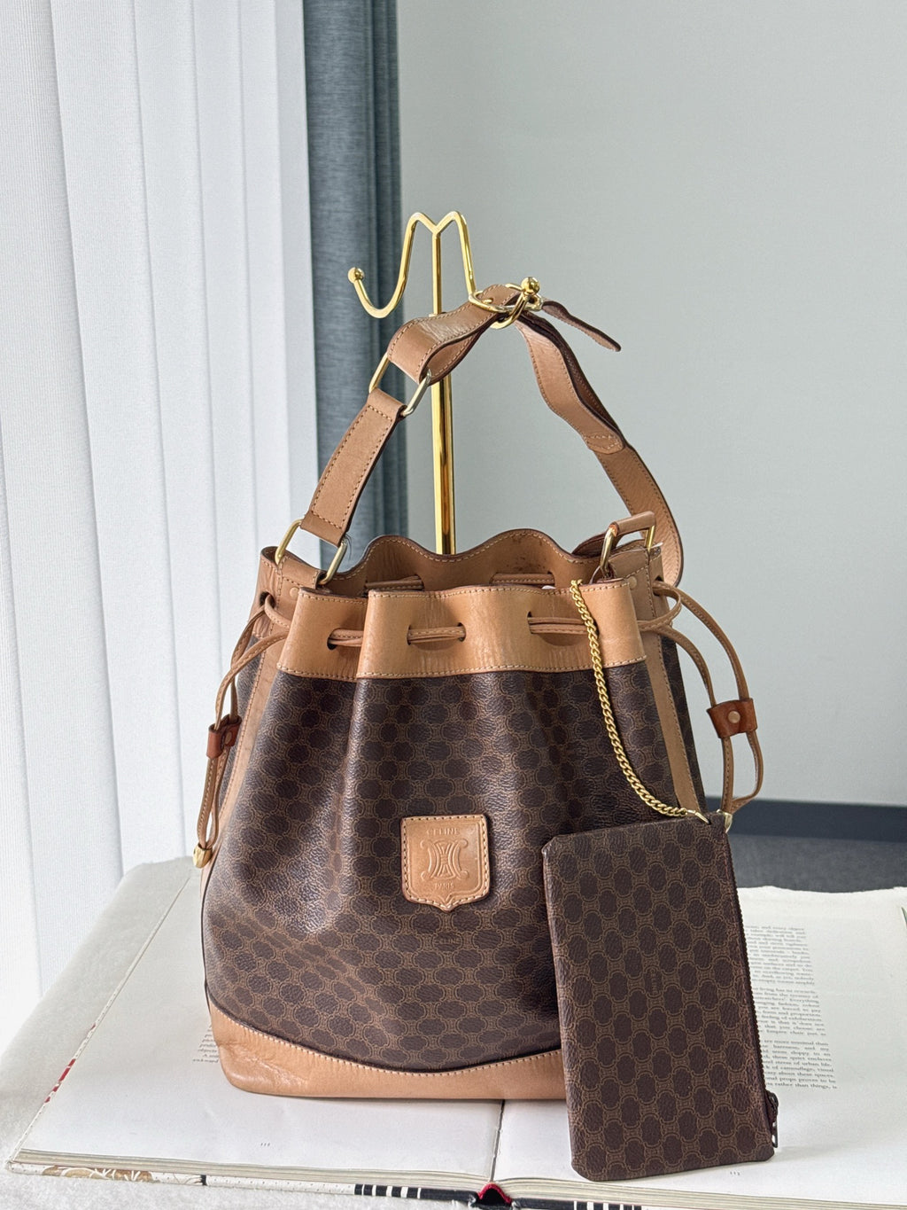 CELINE Macadam Drawstring Bucket Bag