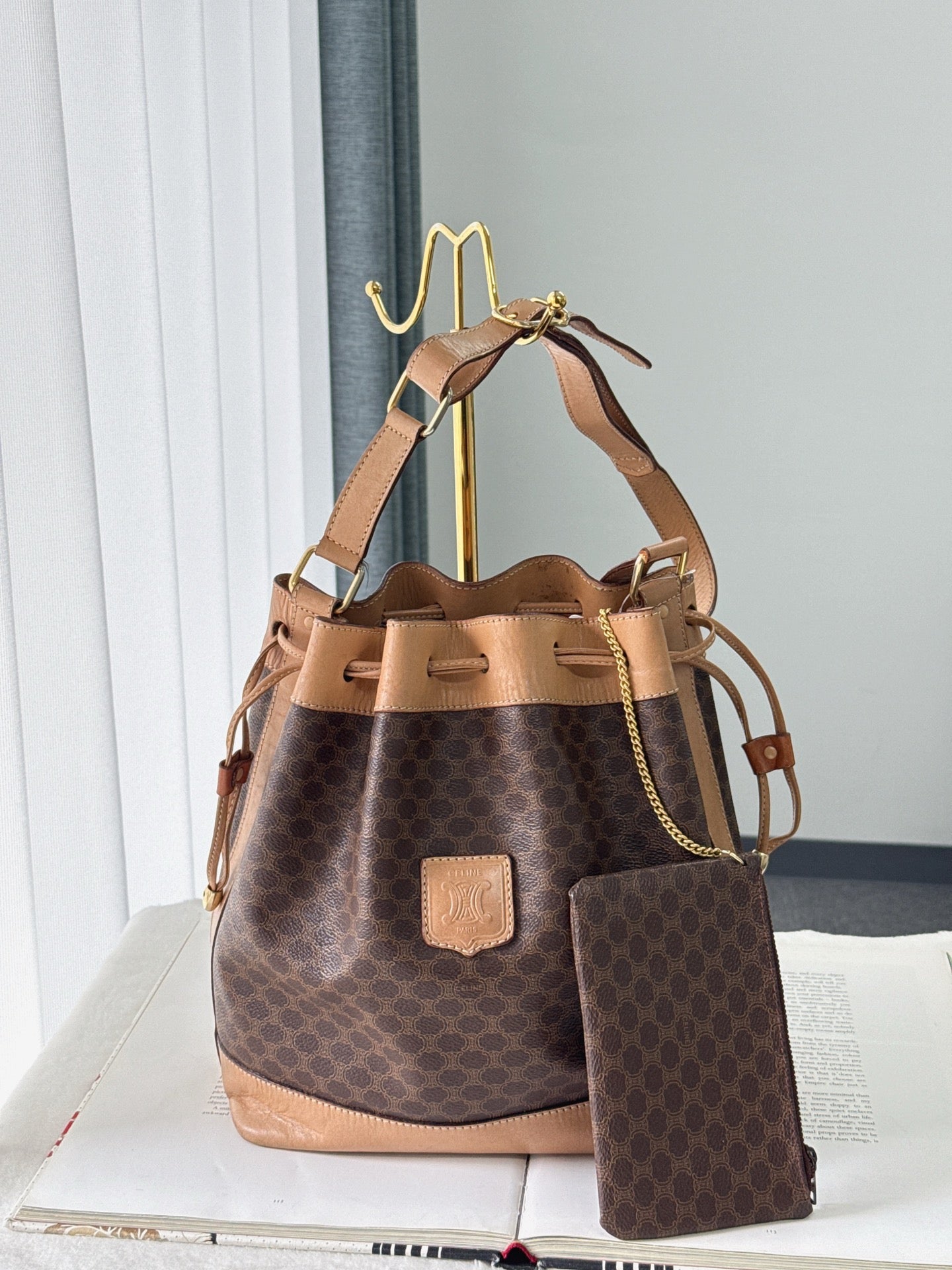 CELINE Macadam Drawstring Bucket Bag