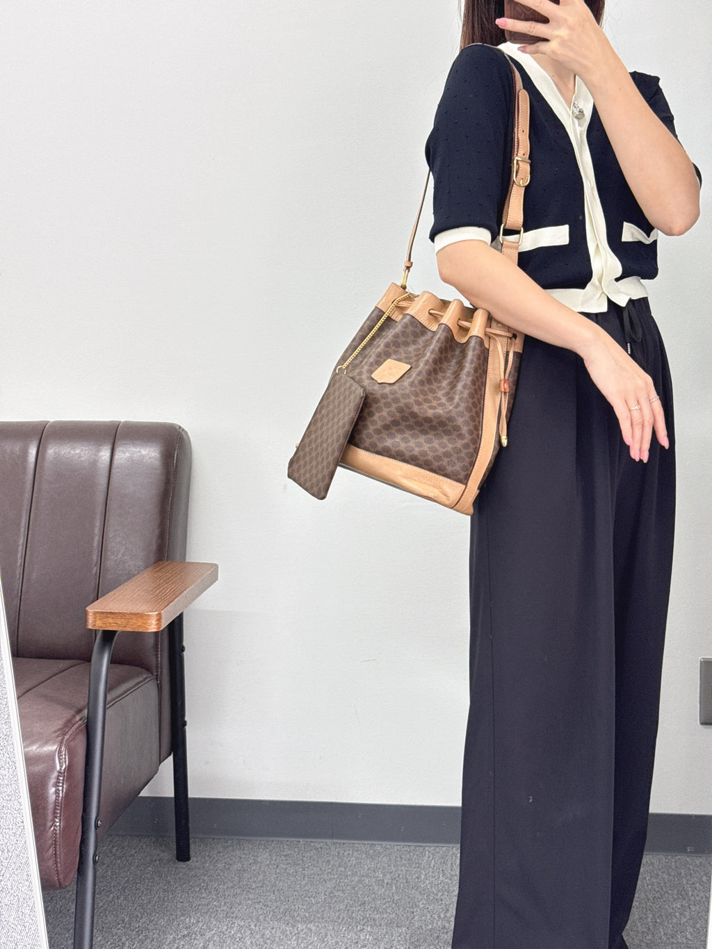 CELINE Macadam Drawstring Bucket Bag