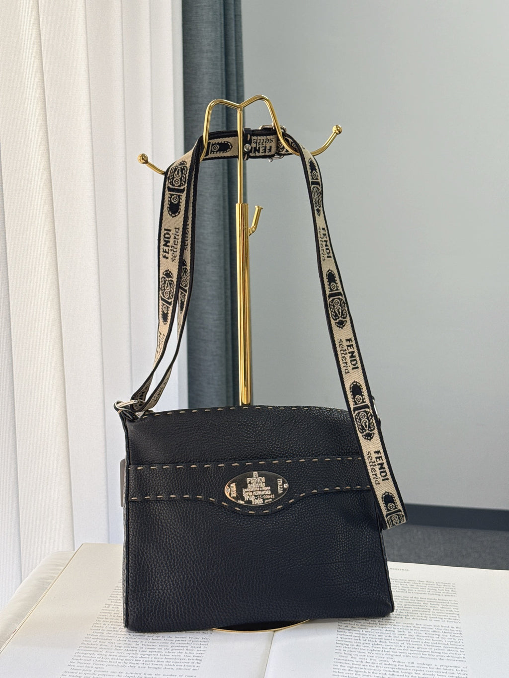 FENDI Cavier Canvas strap Shoulder Bag