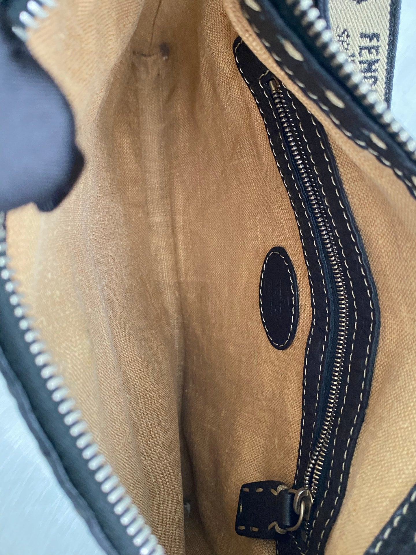 FENDI Cavier Canvas strap Shoulder Bag