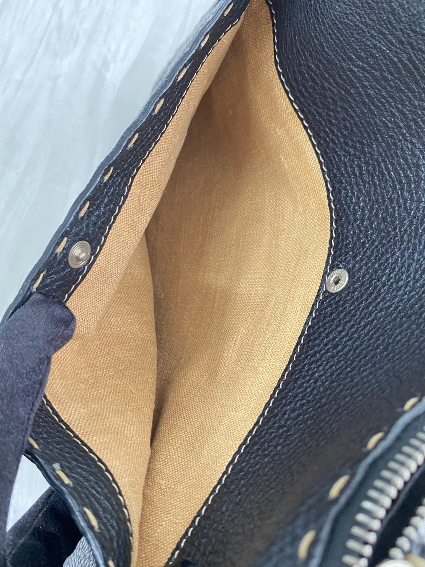 FENDI Cavier Canvas strap Shoulder Bag