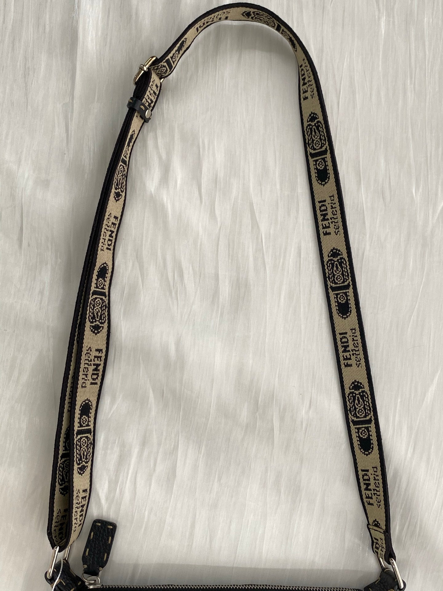 FENDI Cavier Canvas strap Shoulder Bag