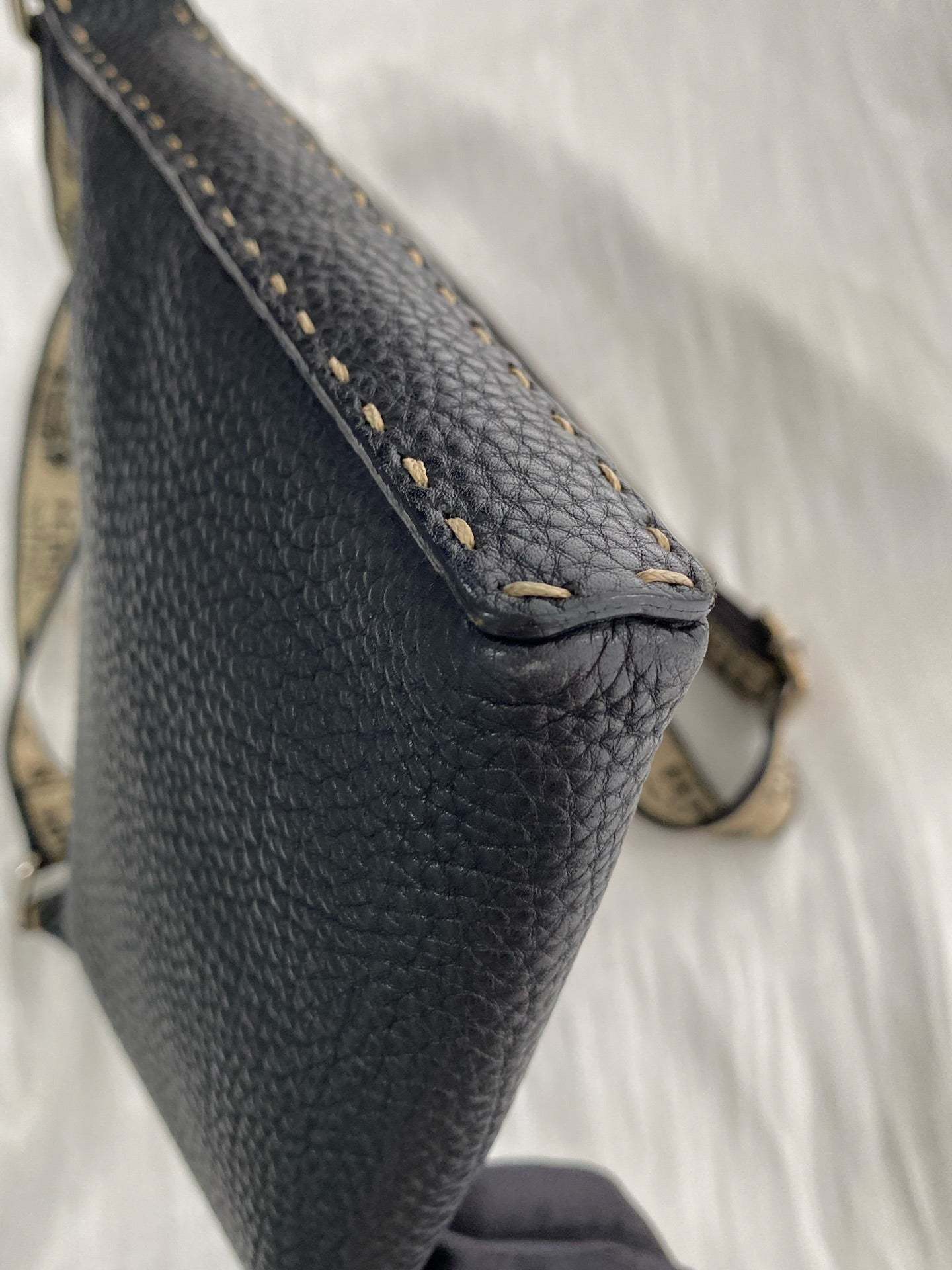FENDI Cavier Canvas strap Shoulder Bag