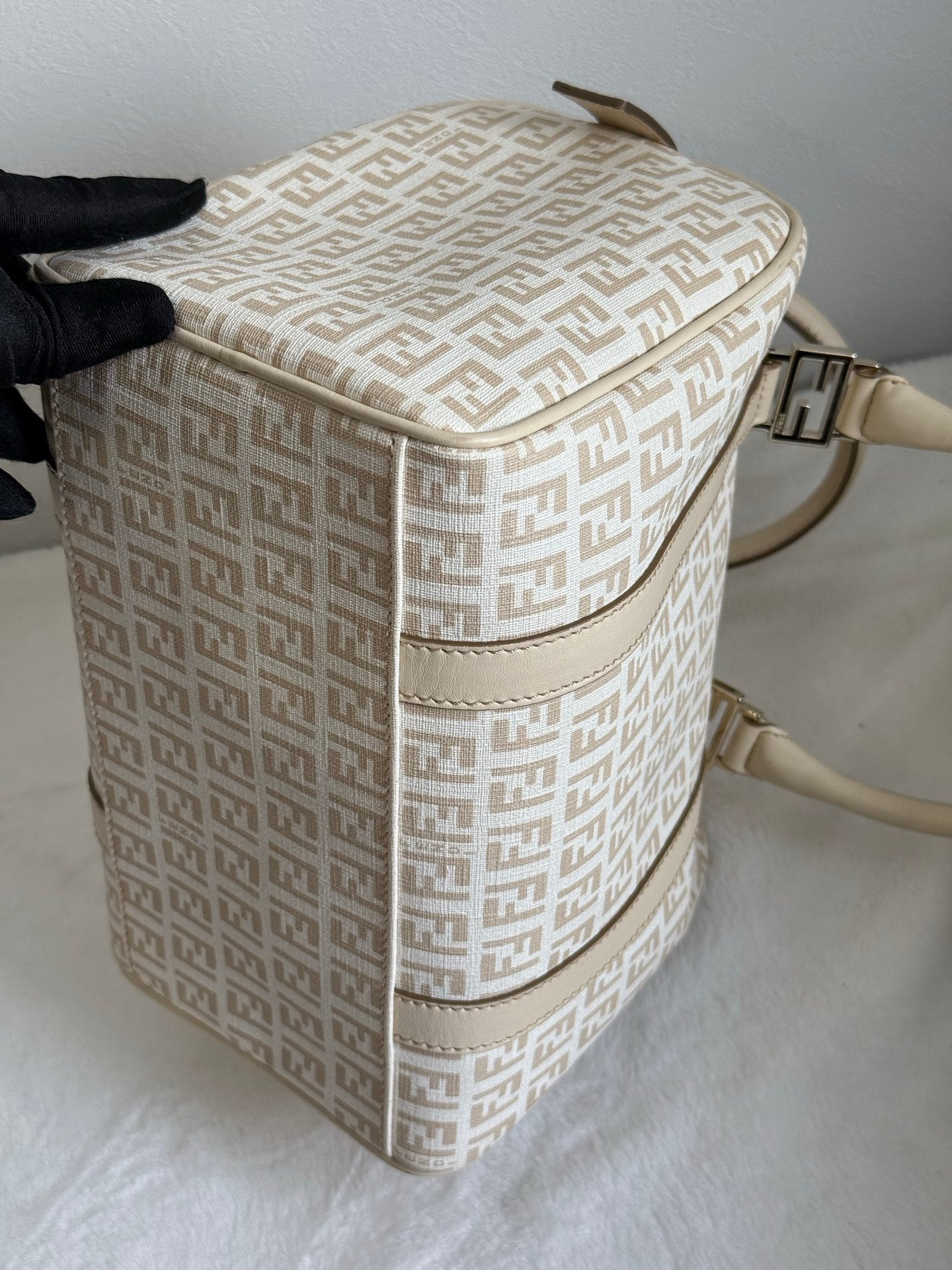 FENDI Zucchino Boston Handbag