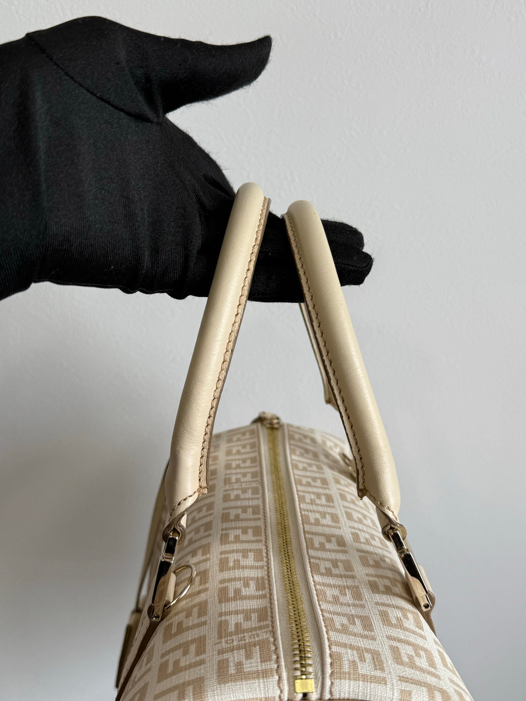 FENDI Zucchino Boston Handbag