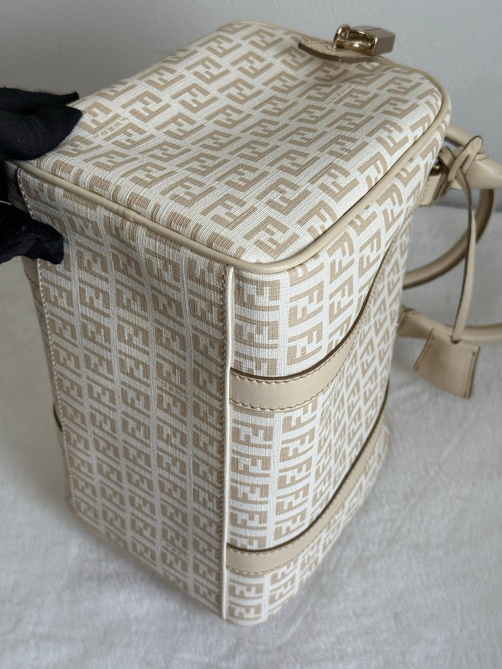 FENDI Zucchino Boston Handbag