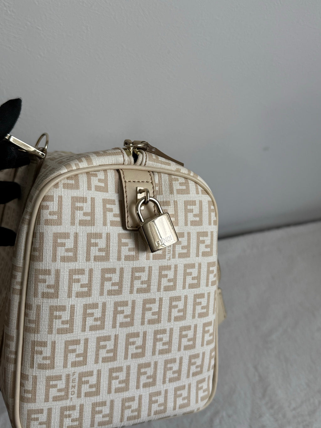 FENDI Zucchino Boston Handbag
