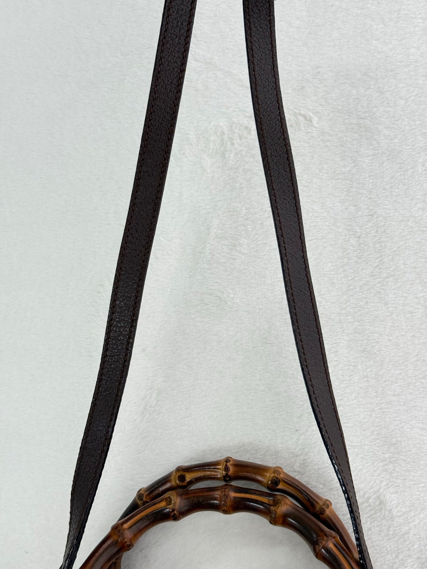 GUCCI Bamboo-handle suede shoulderbag