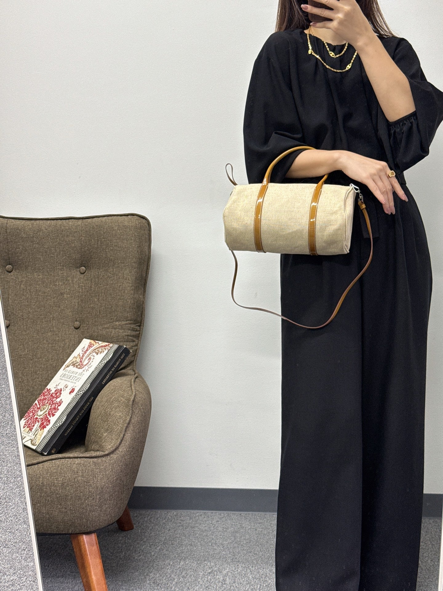 PRADA Canvas Boston Shoulderbag