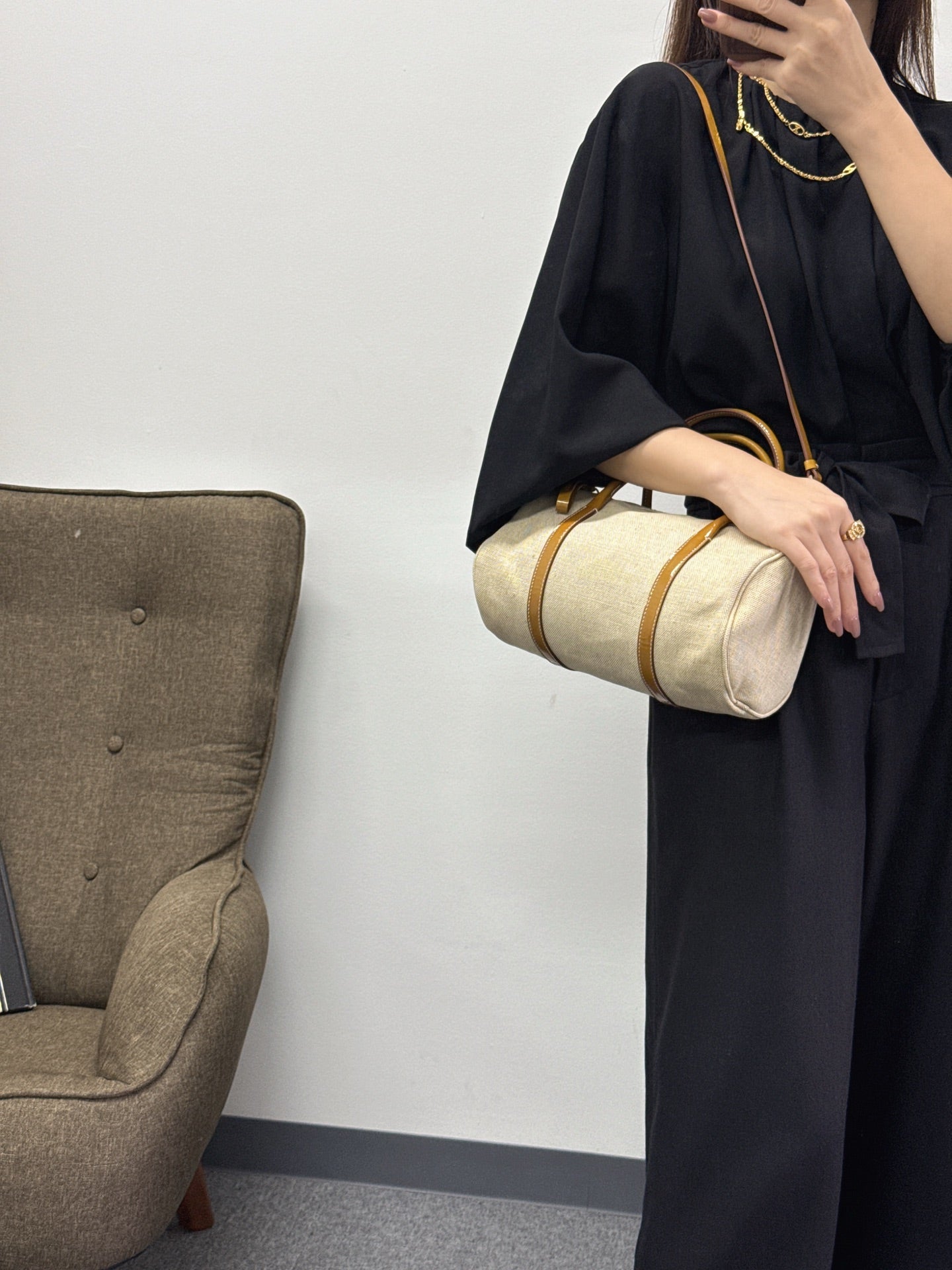 PRADA Canvas Boston Shoulderbag