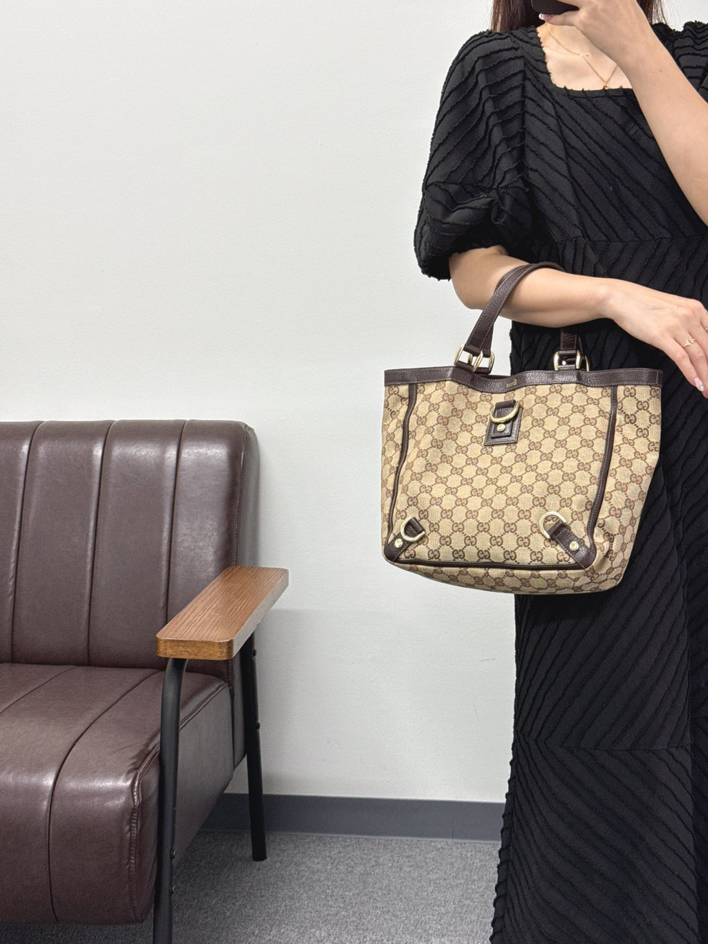 GUCCI  GG Supreme Denim Handbag